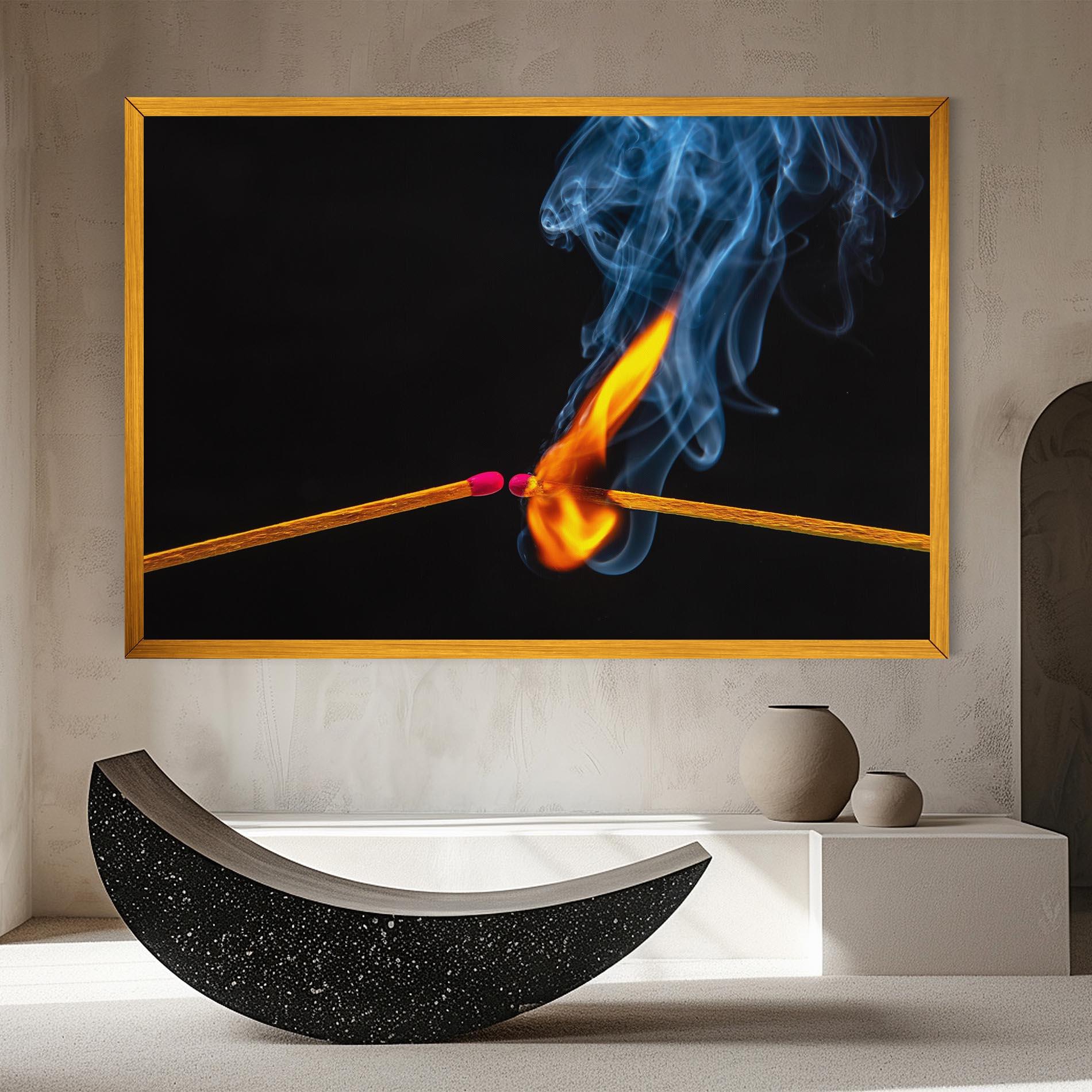 Tablou Canvas Burning Smoking Match mockup 8