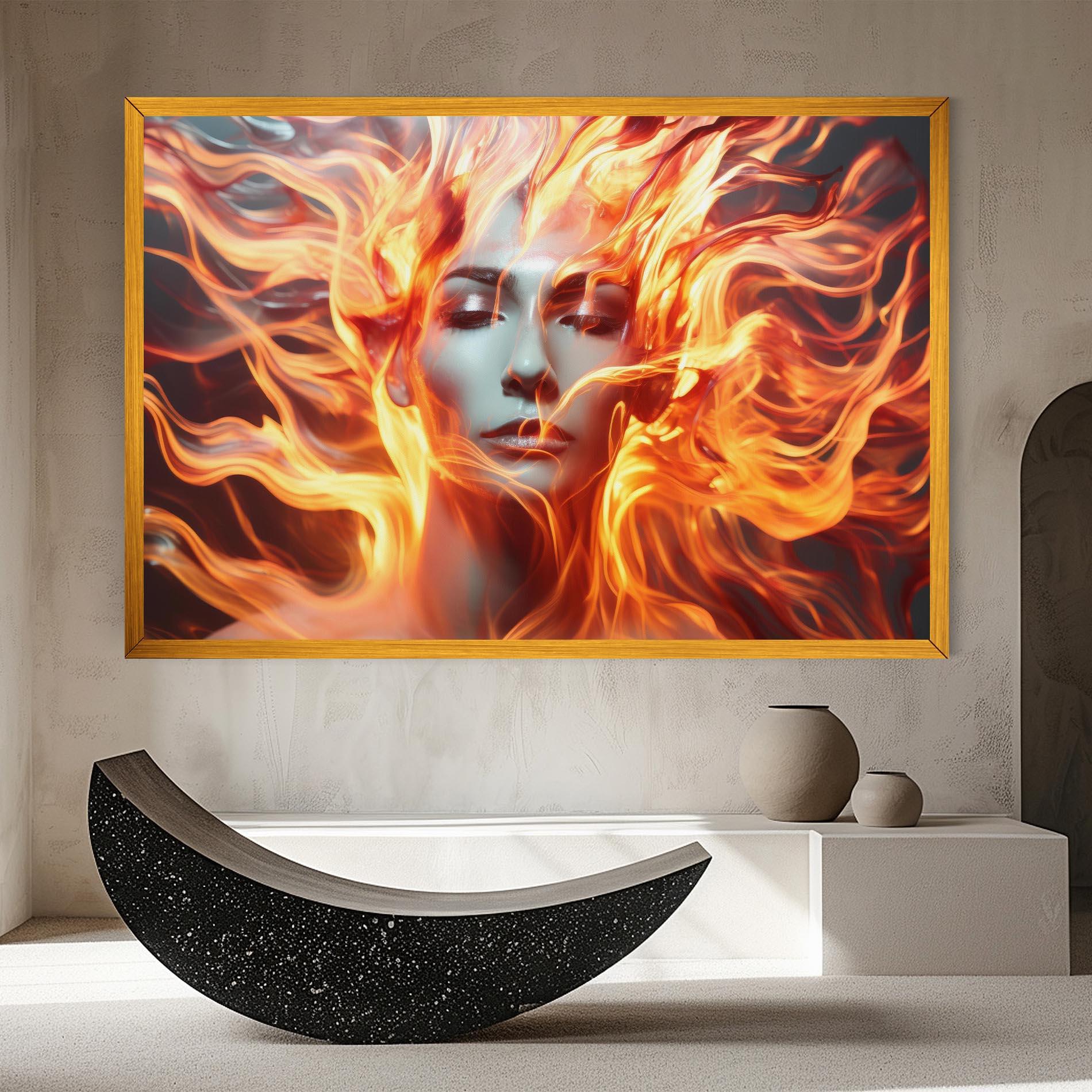 Tablou Canvas Fire Hair mockup 8