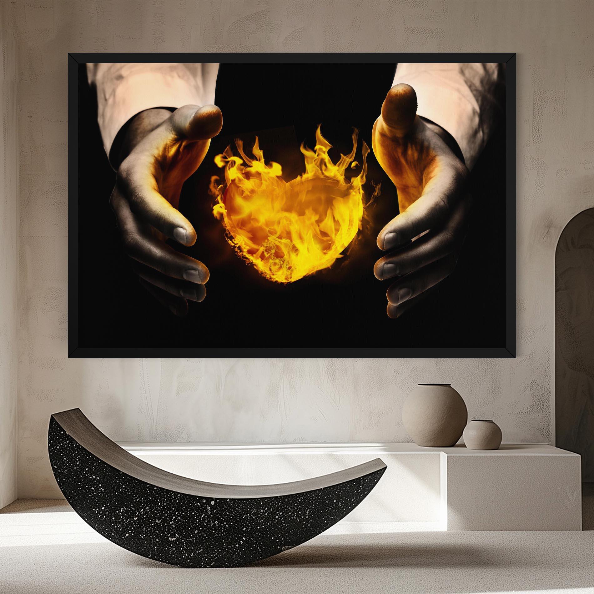 Tablou Canvas Fire Heart mockup 8