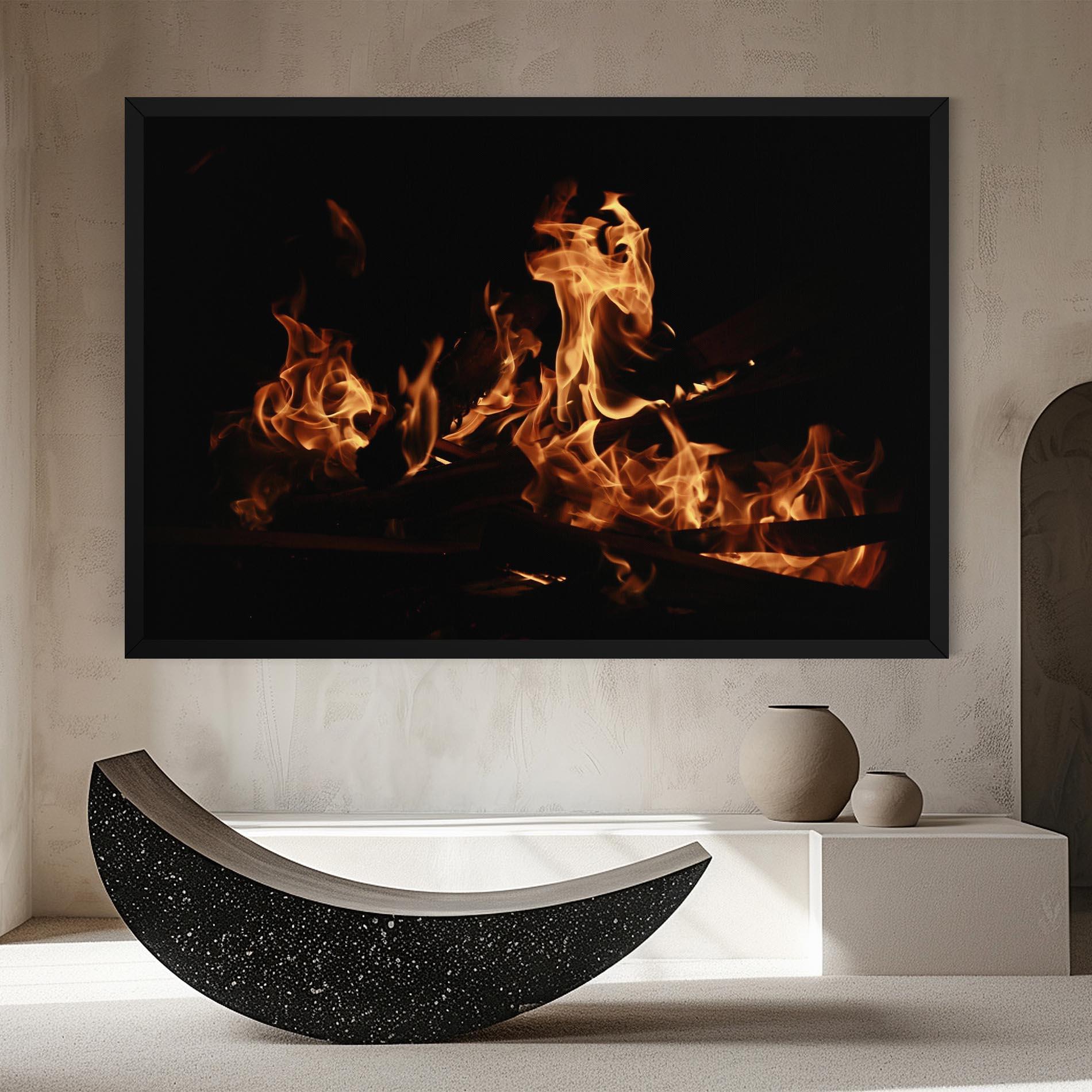 Tablou Canvas Fire On Black mockup 8