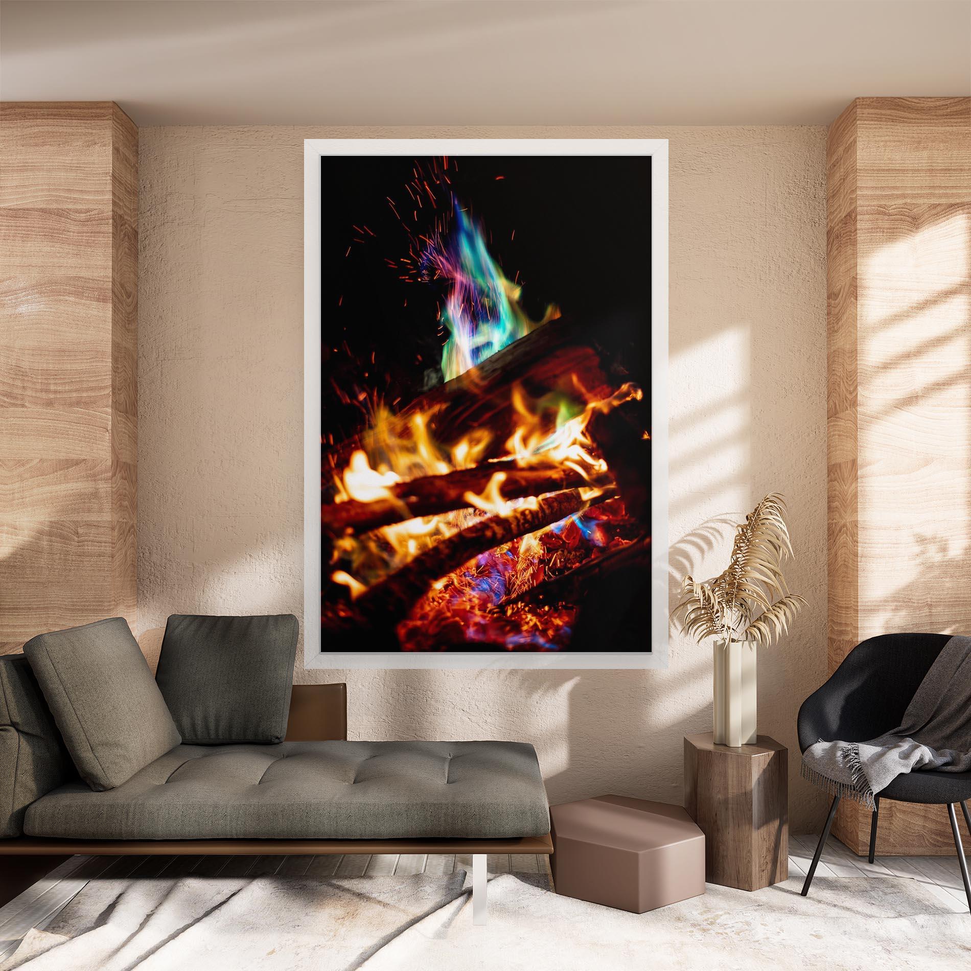 Tablou Canvas Blue Green Fire mockup 8