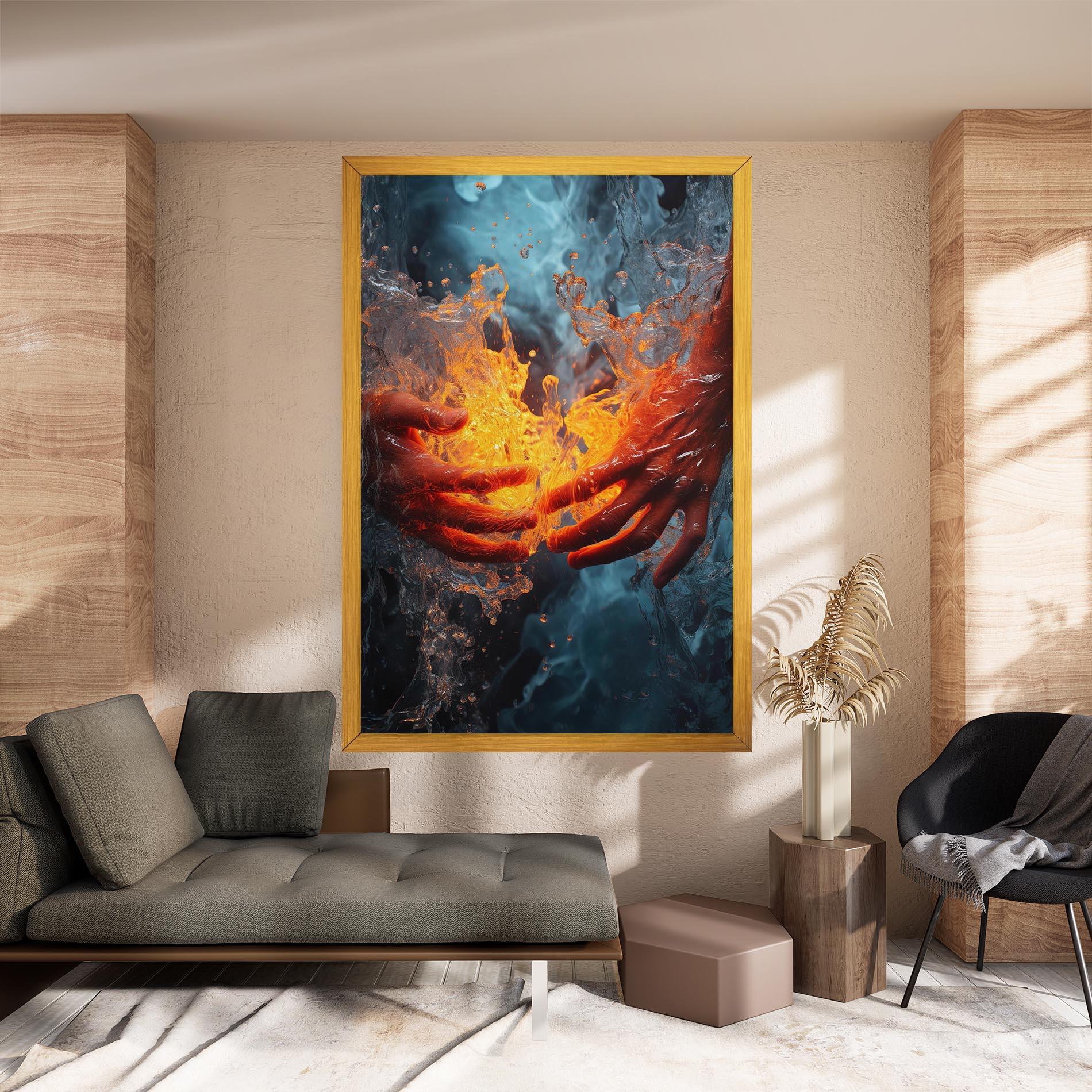 Tablou Canvas Fire Water mockup 8