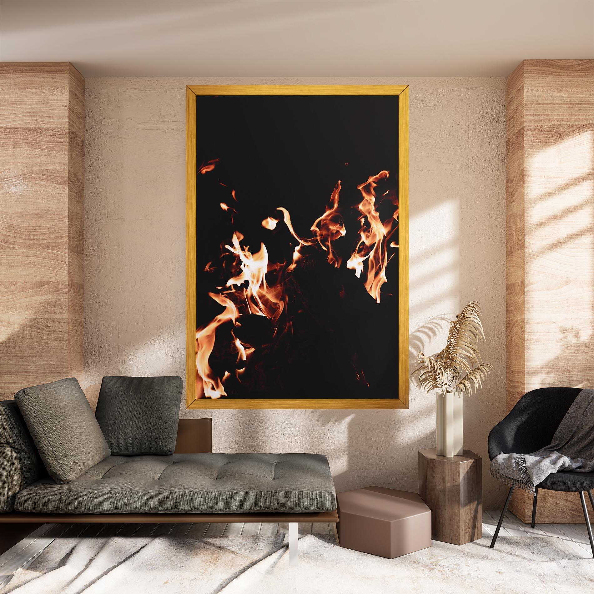 Tablou Canvas Red Grey Fire mockup 8