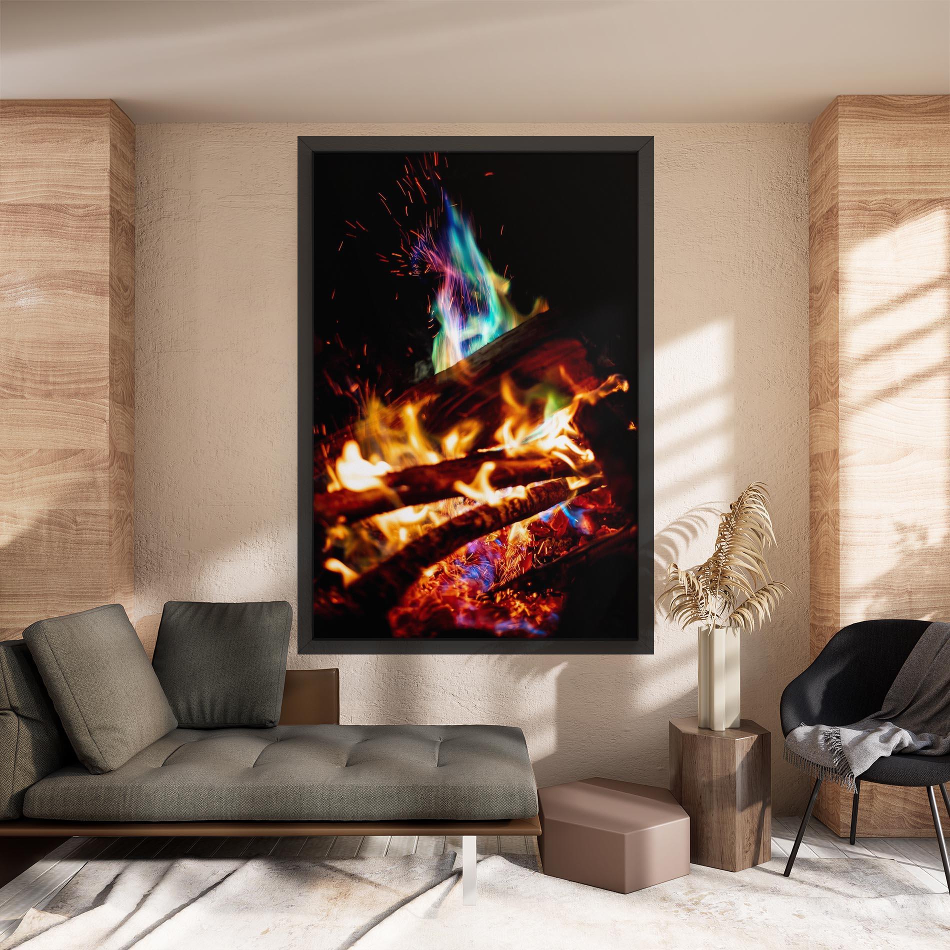 Tablou Canvas Blue Green Fire mockup 8