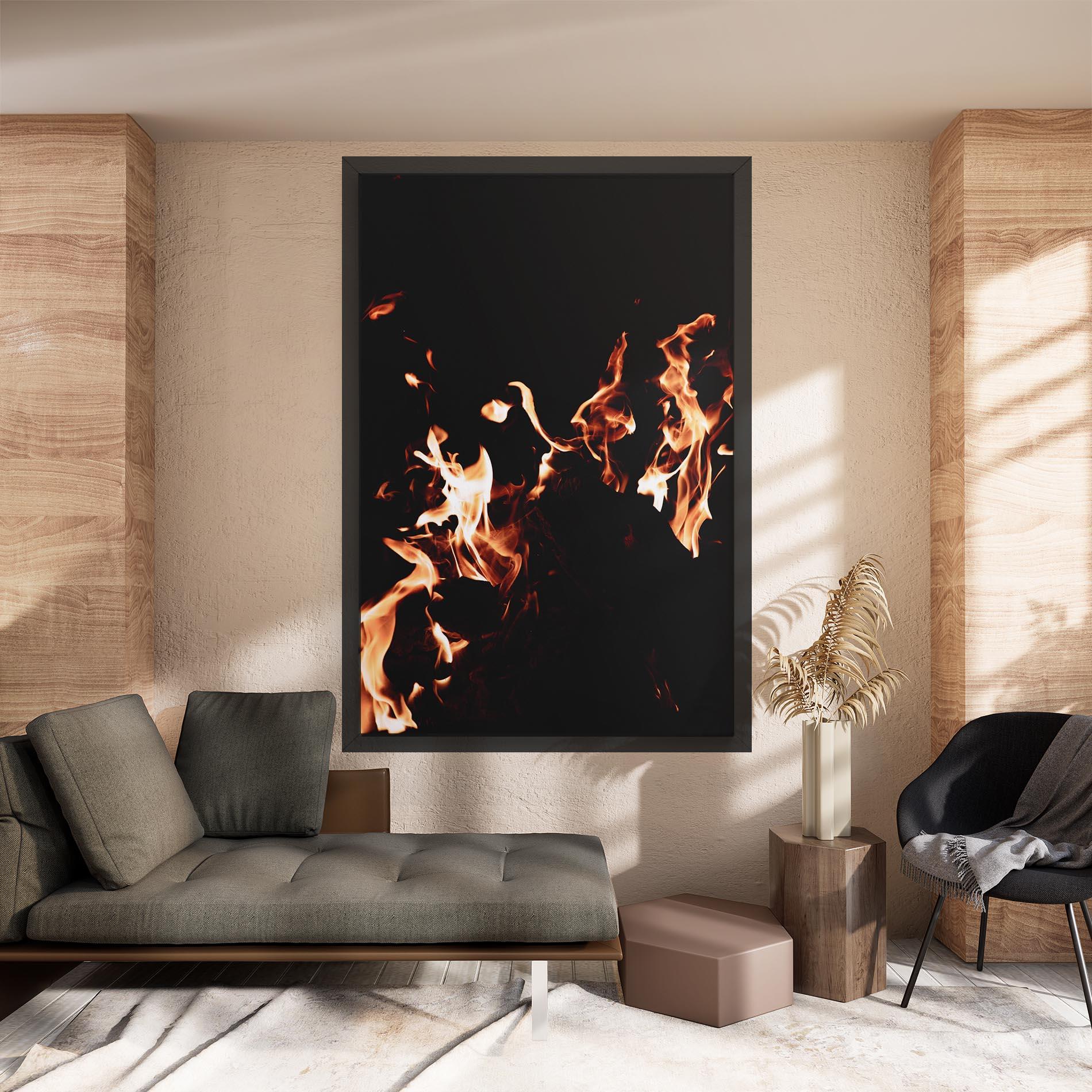 Tablou Canvas Red Grey Fire mockup 8