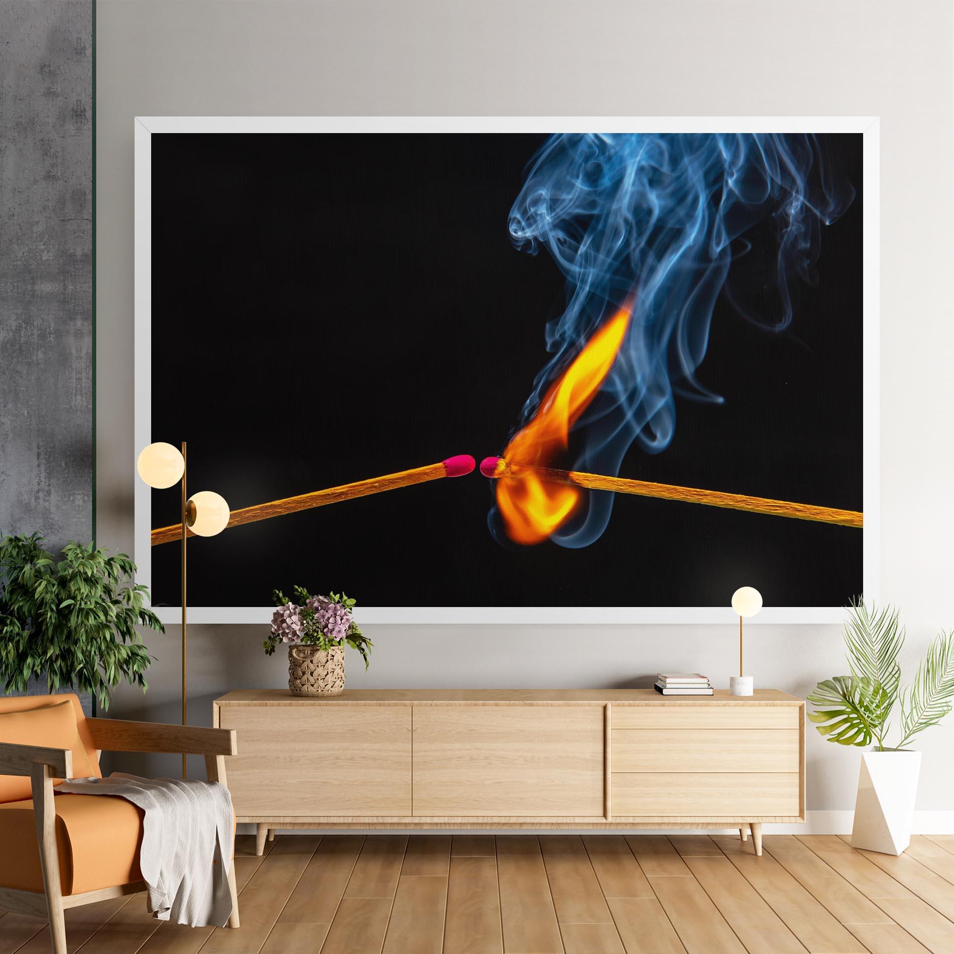 Tablou Canvas Burning Smoking Match mockup 9
