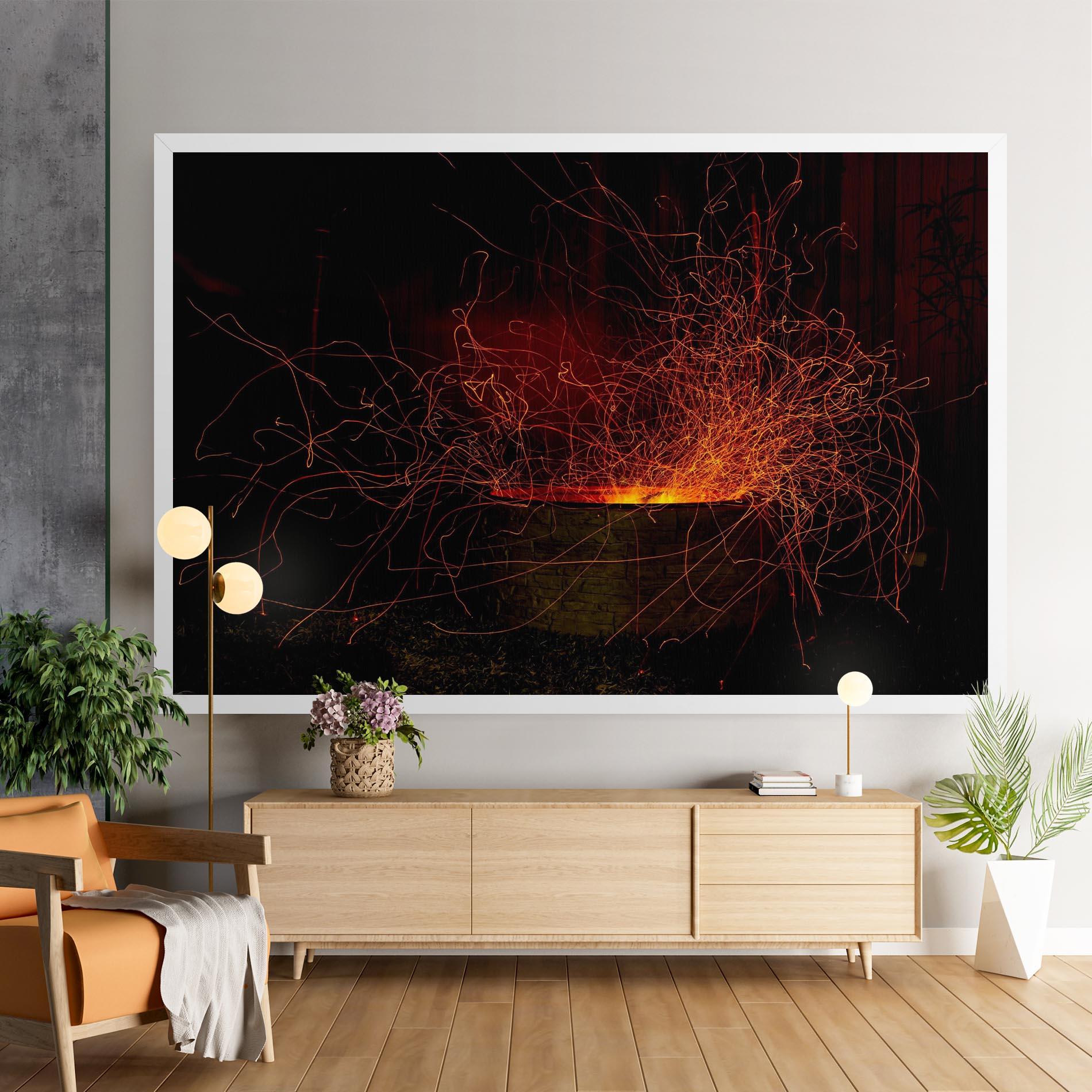 Tablou Canvas Fire Drawing Effect mockup 9