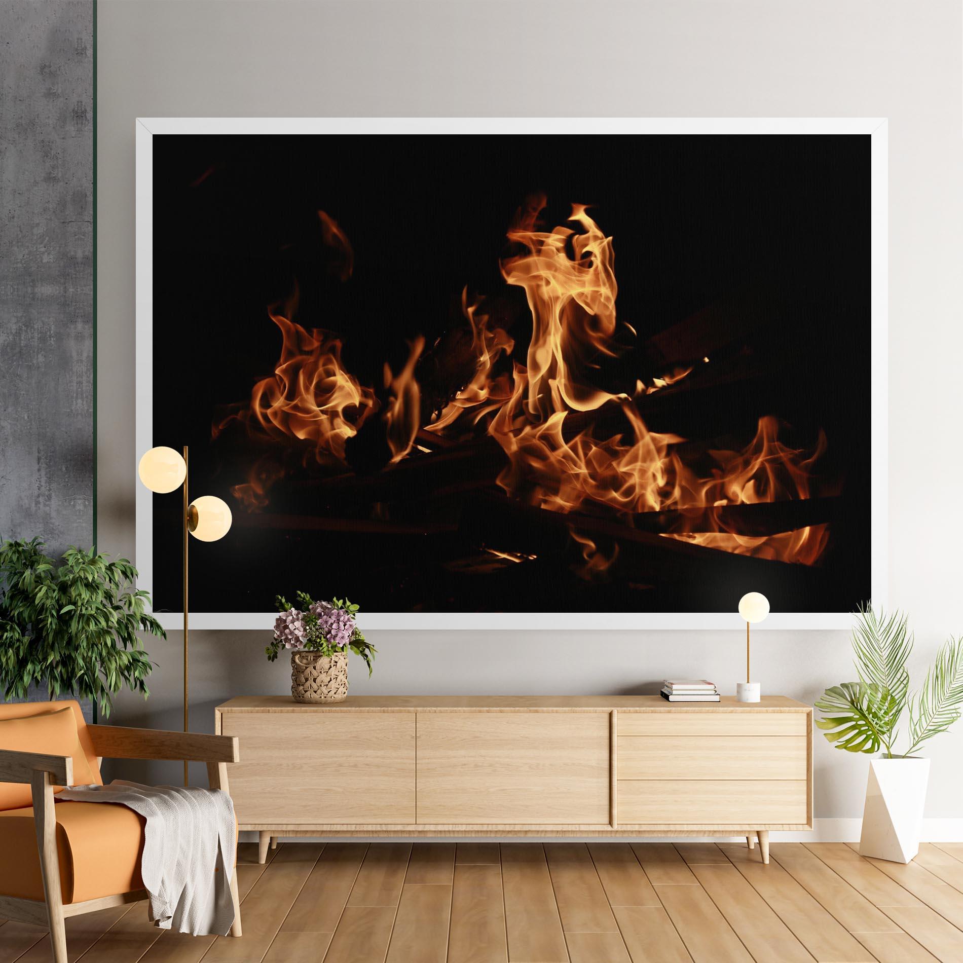 Tablou Canvas Fire On Black mockup 9