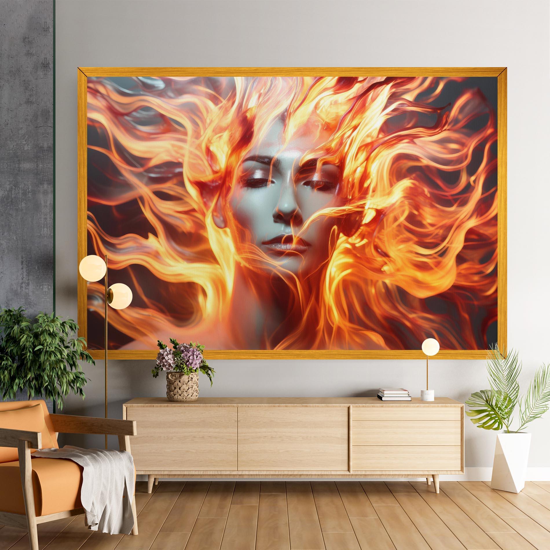 Tablou Canvas Fire Hair mockup 9