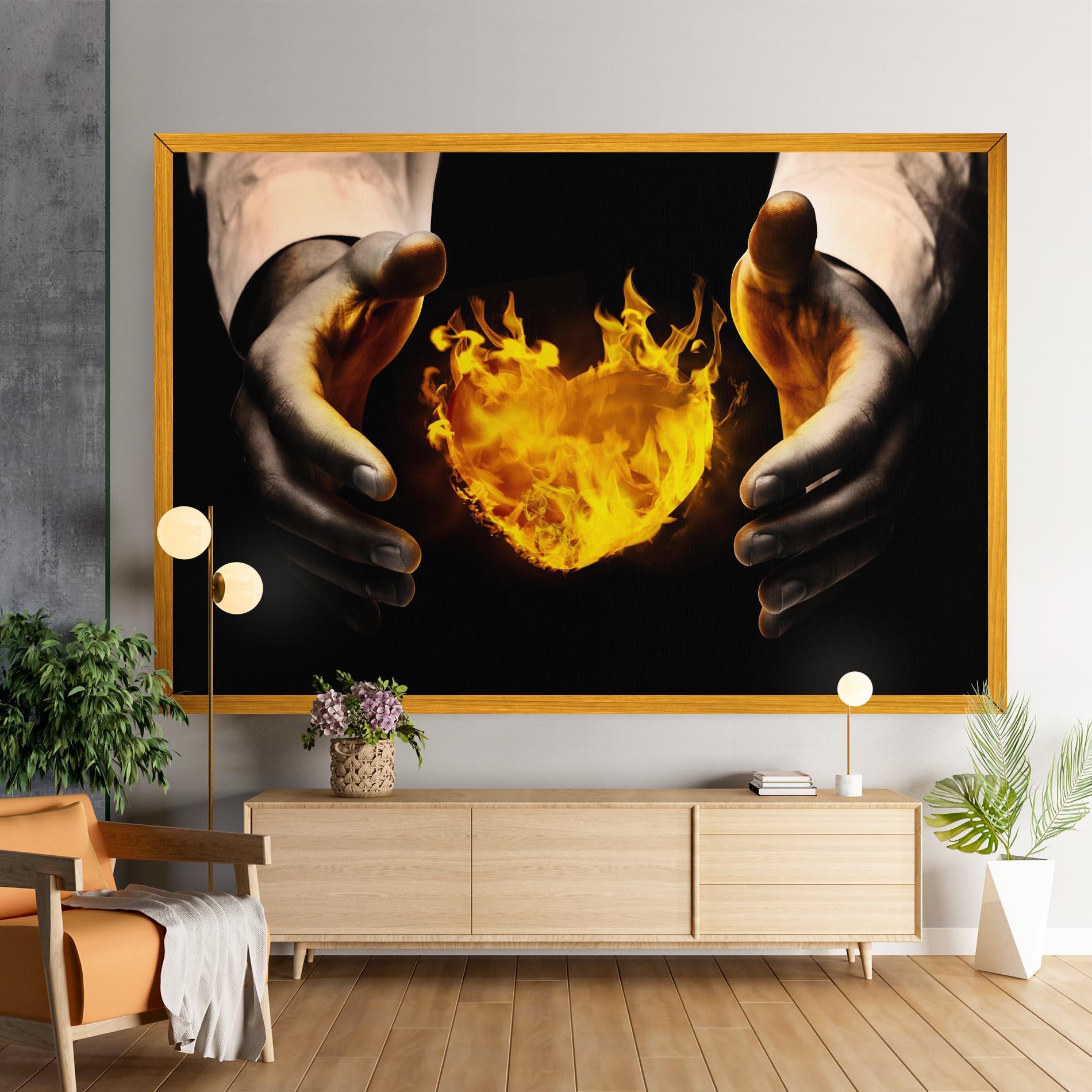 Tablou Canvas Fire Heart mockup 9