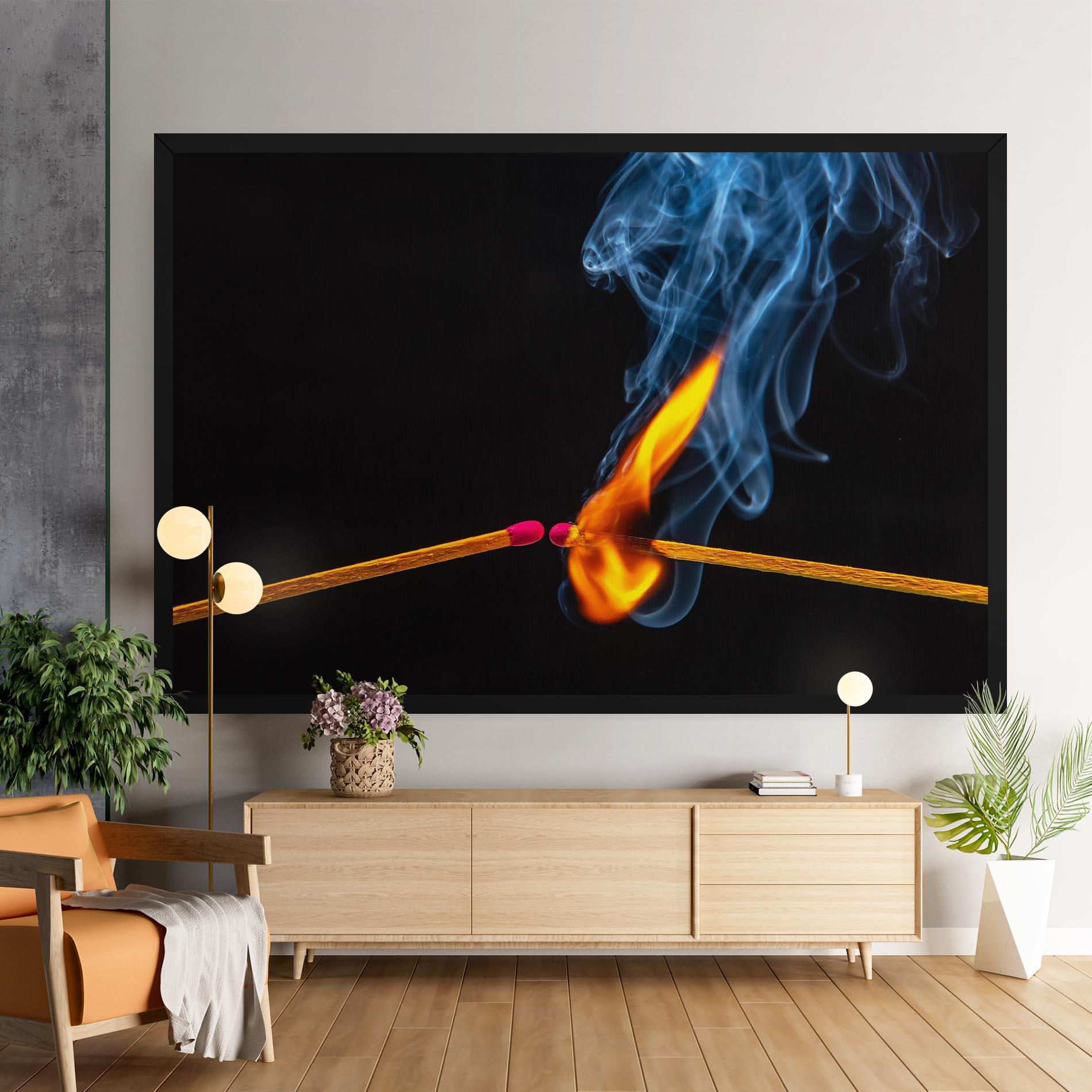 Tablou Canvas Burning Smoking Match mockup 9