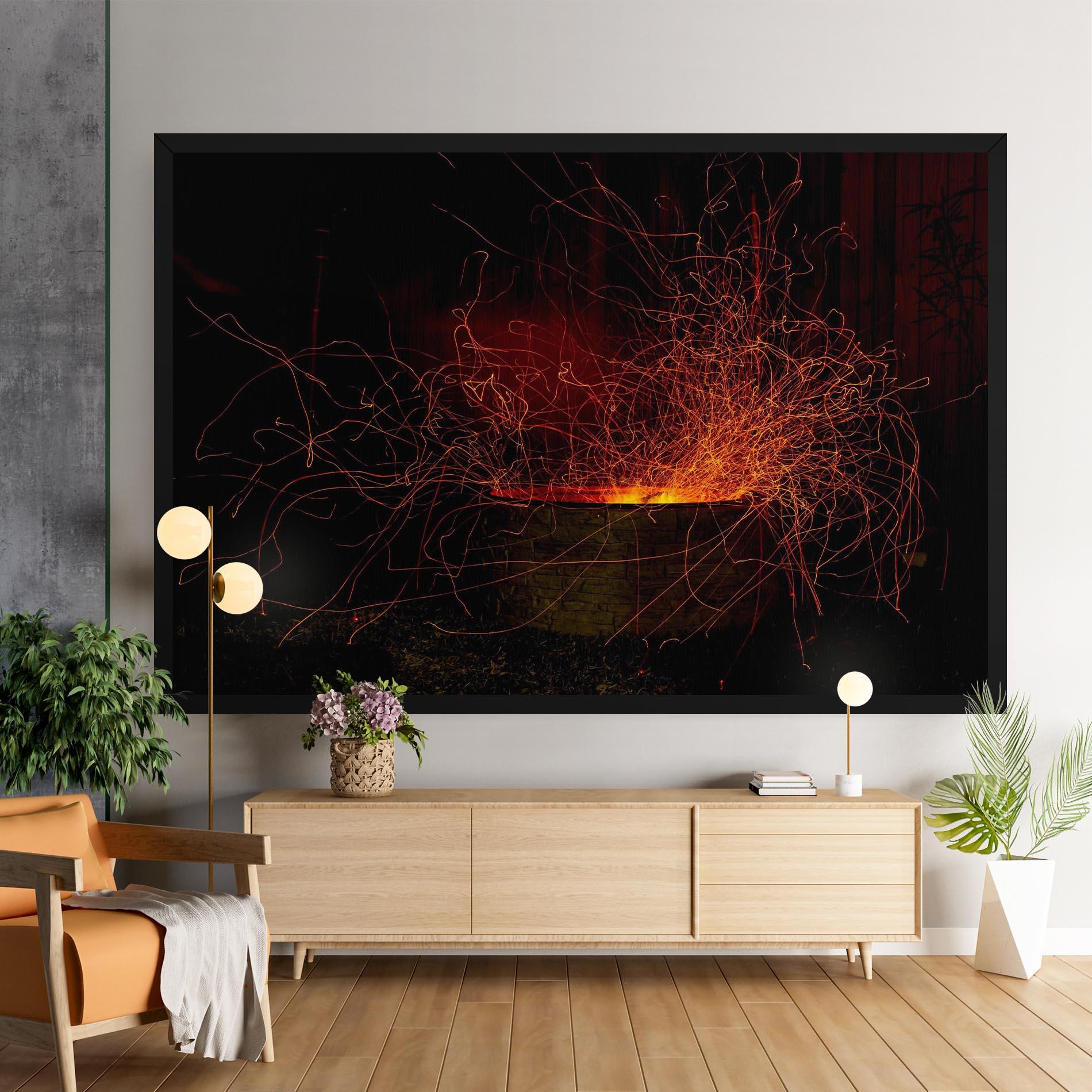 Tablou Canvas Fire Drawing Effect mockup 9