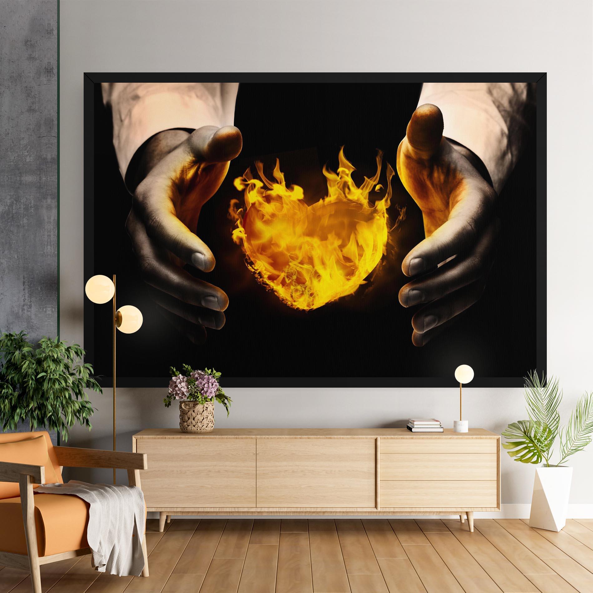 Tablou Canvas Fire Heart mockup 9