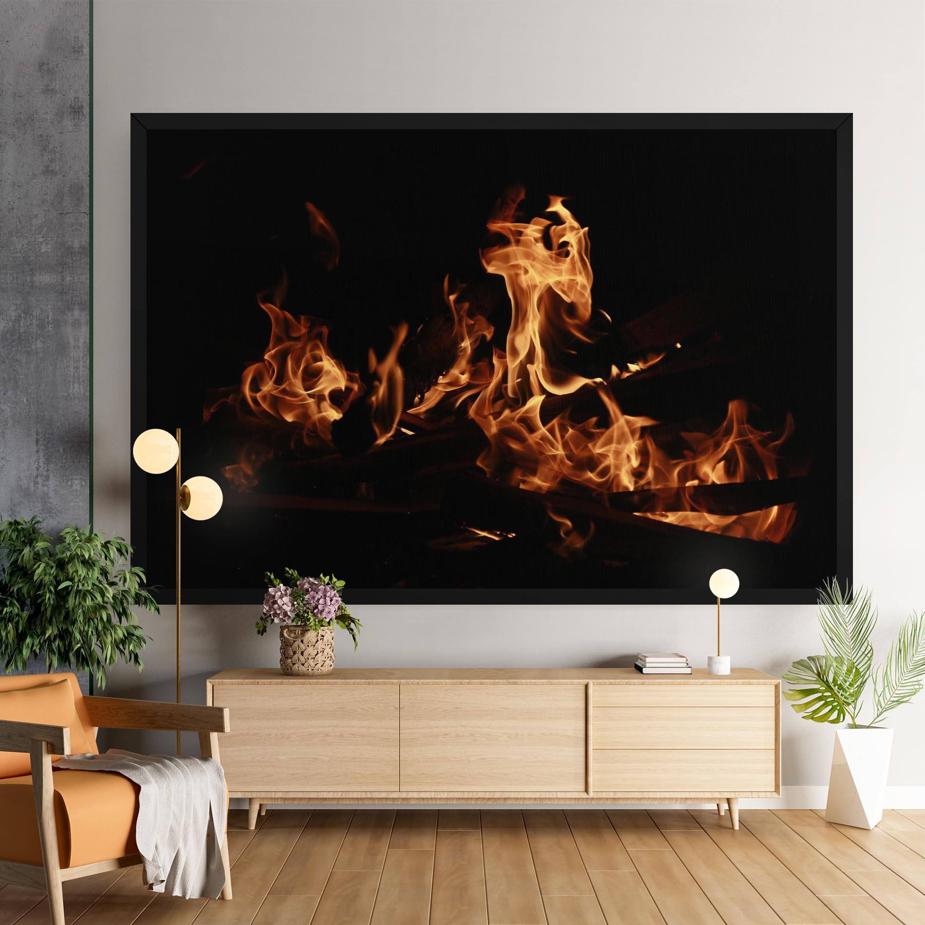 Tablou Canvas Fire On Black mockup 9