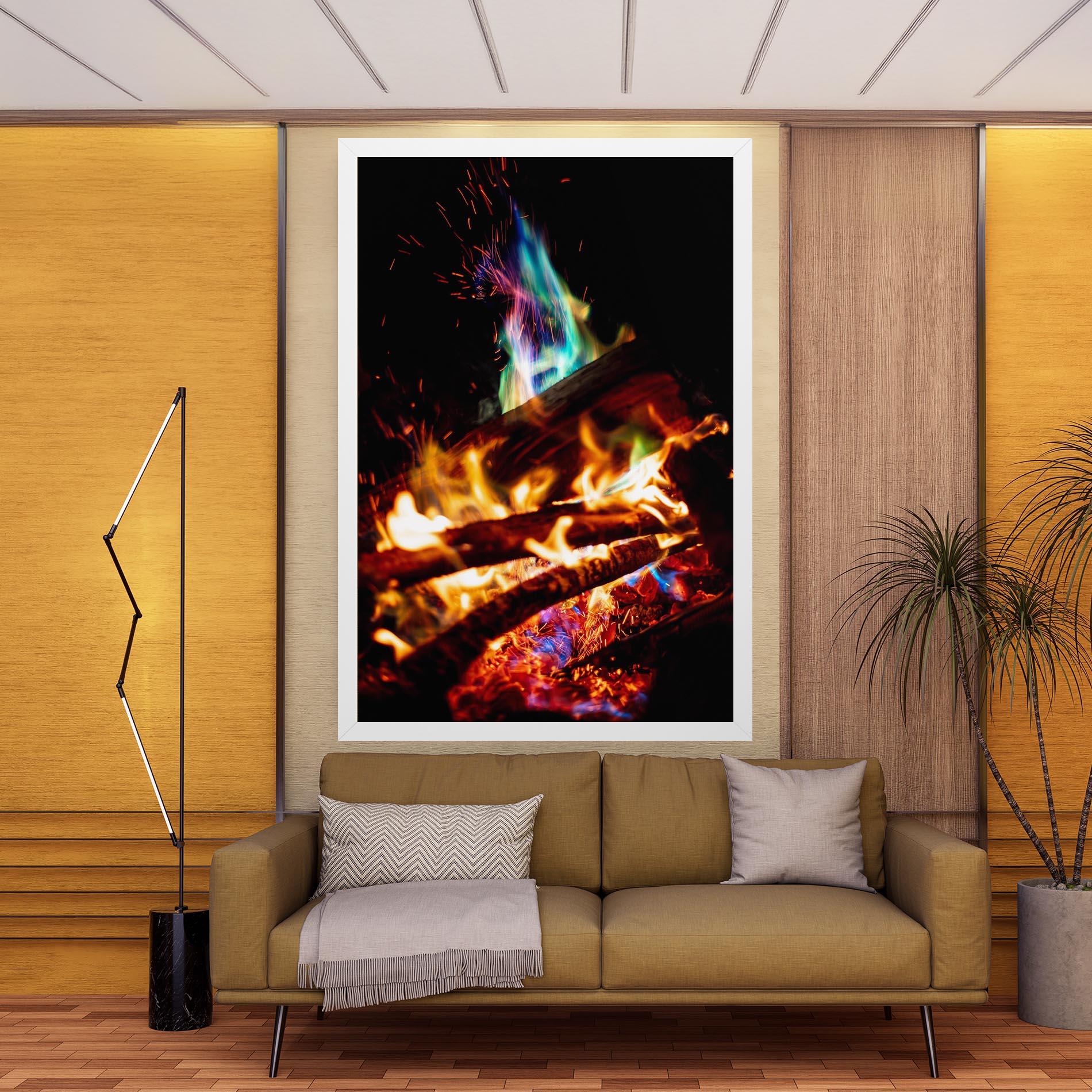 Tablou Canvas Blue Green Fire mockup 9