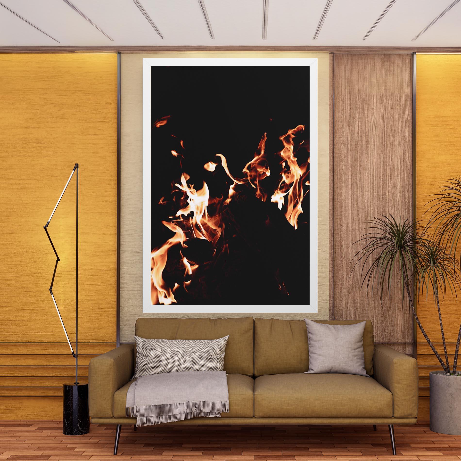 Tablou Canvas Red Grey Fire mockup 9