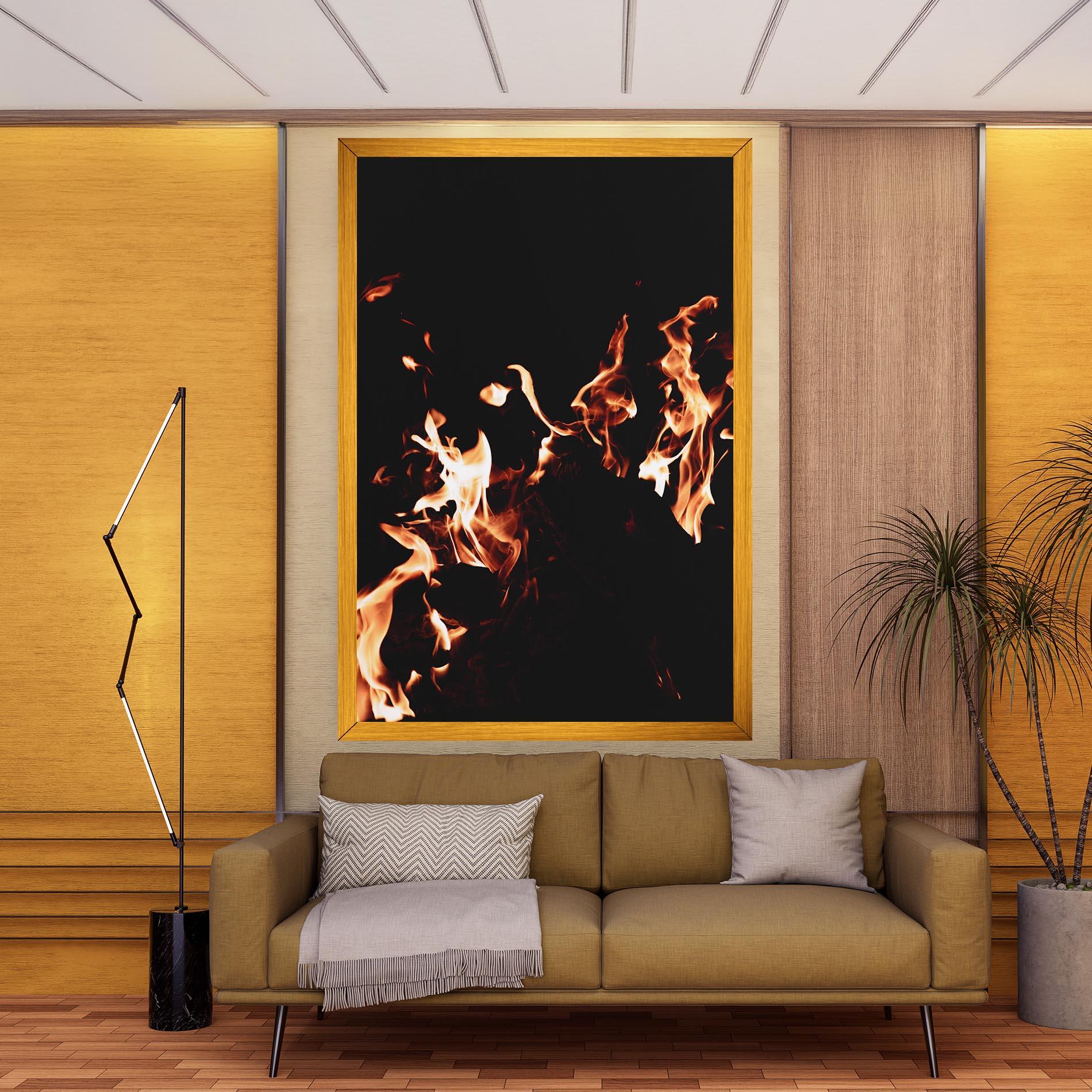 Tablou Canvas Red Grey Fire mockup 9