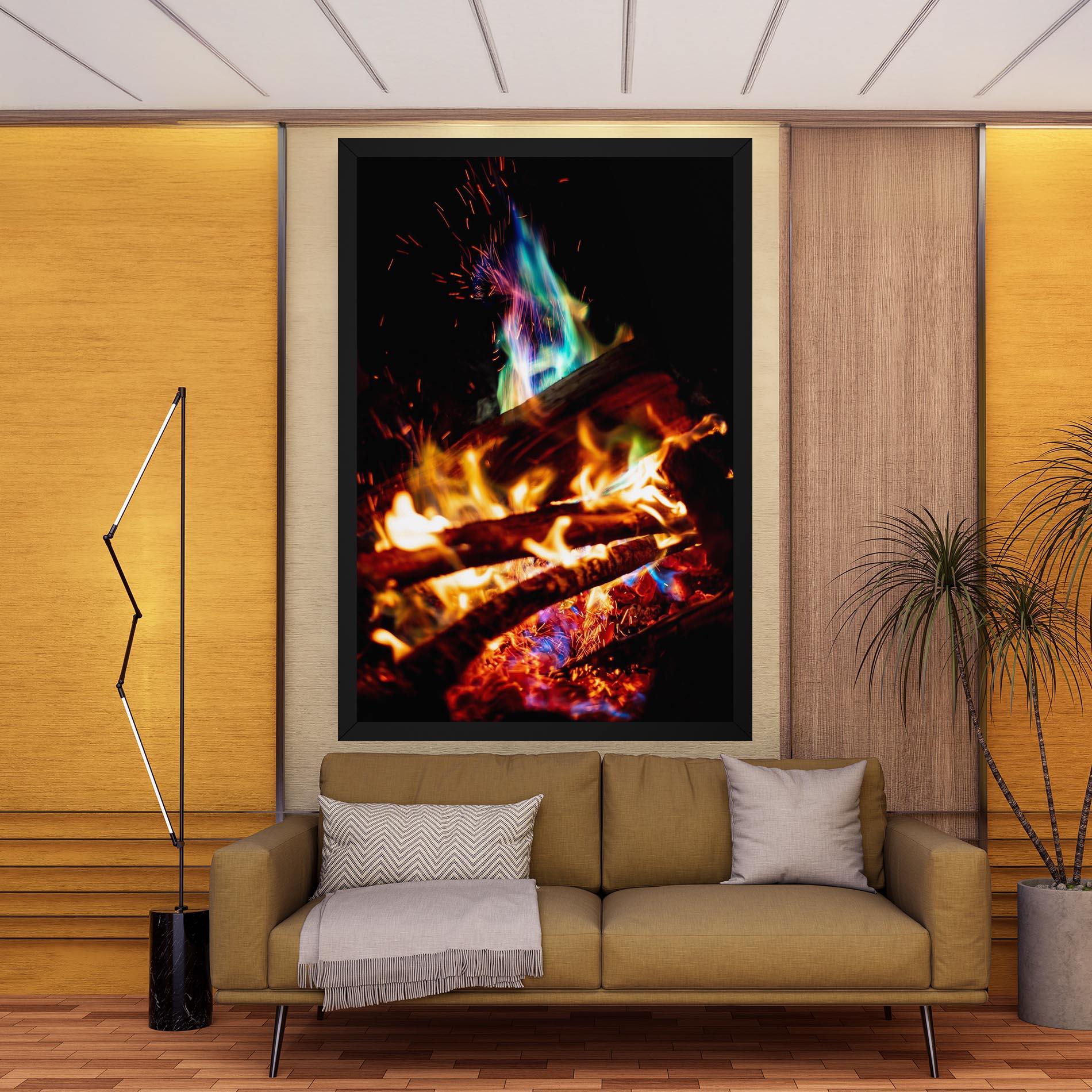 Tablou Canvas Blue Green Fire mockup 9