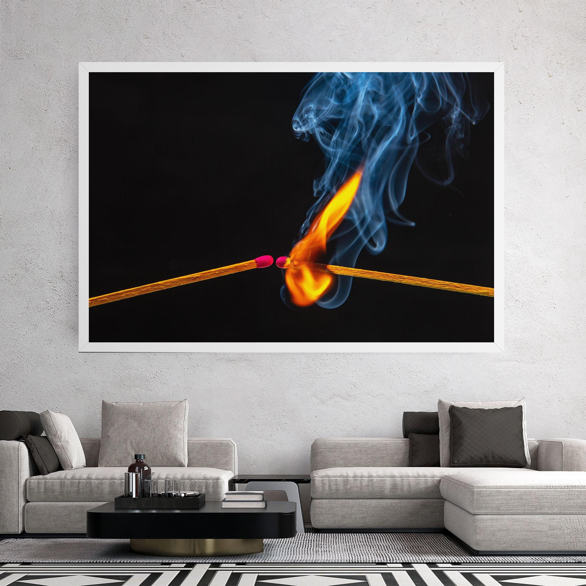 Tablou Canvas Burning Smoking Match mockup 2
