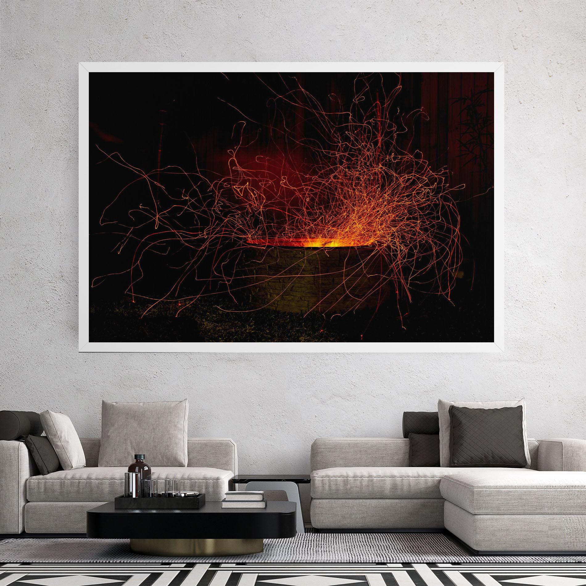 Tablou Canvas Fire Drawing Effect mockup 2