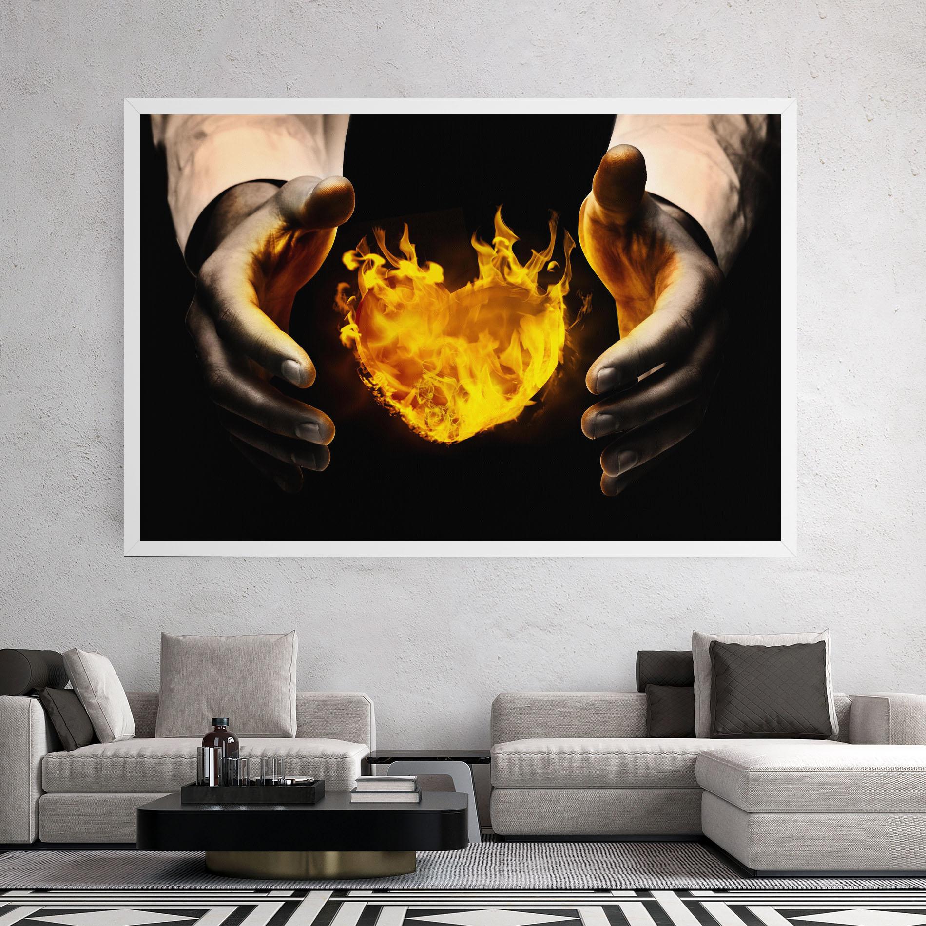 Tablou Canvas Fire Heart mockup 2