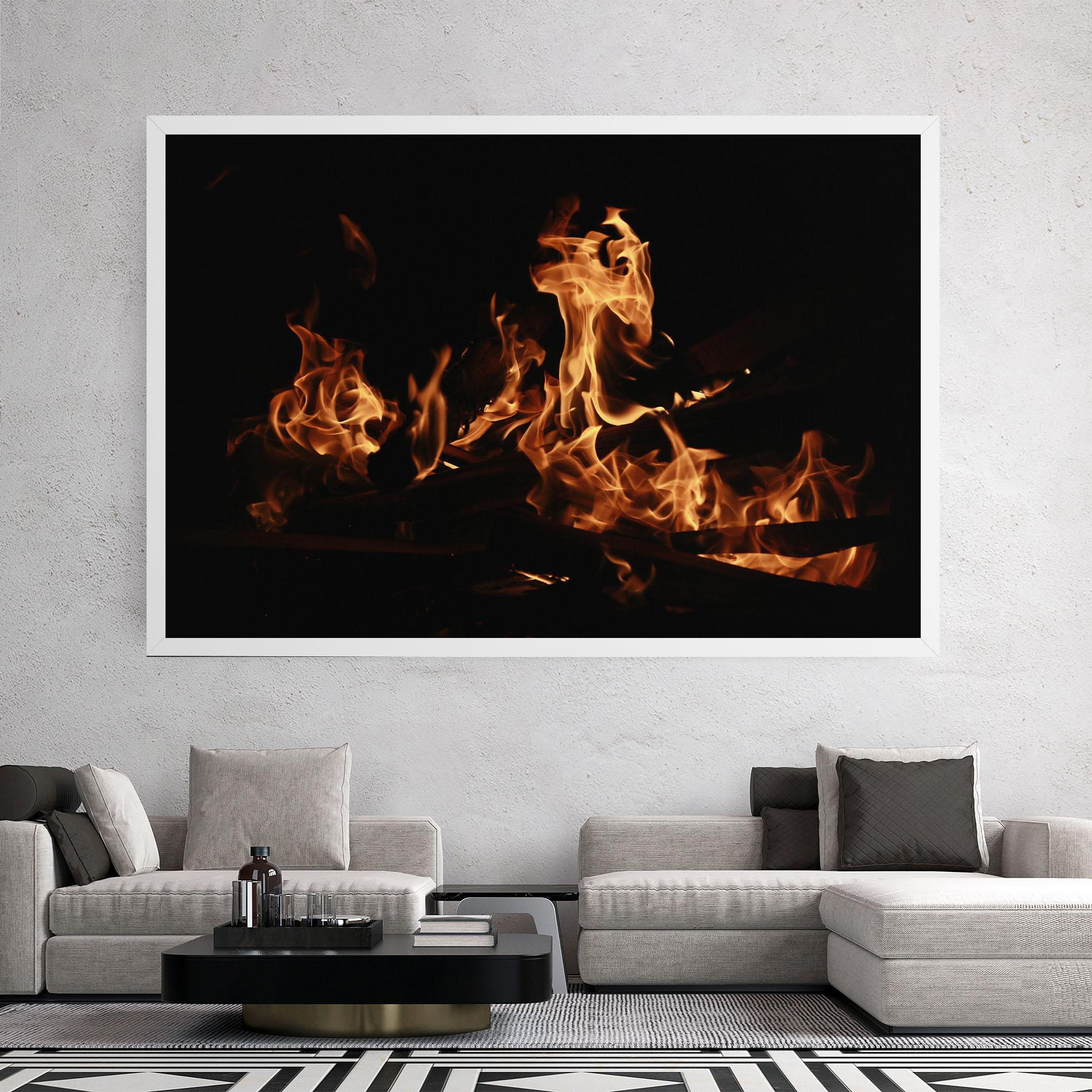 Tablou Canvas Fire On Black mockup 2
