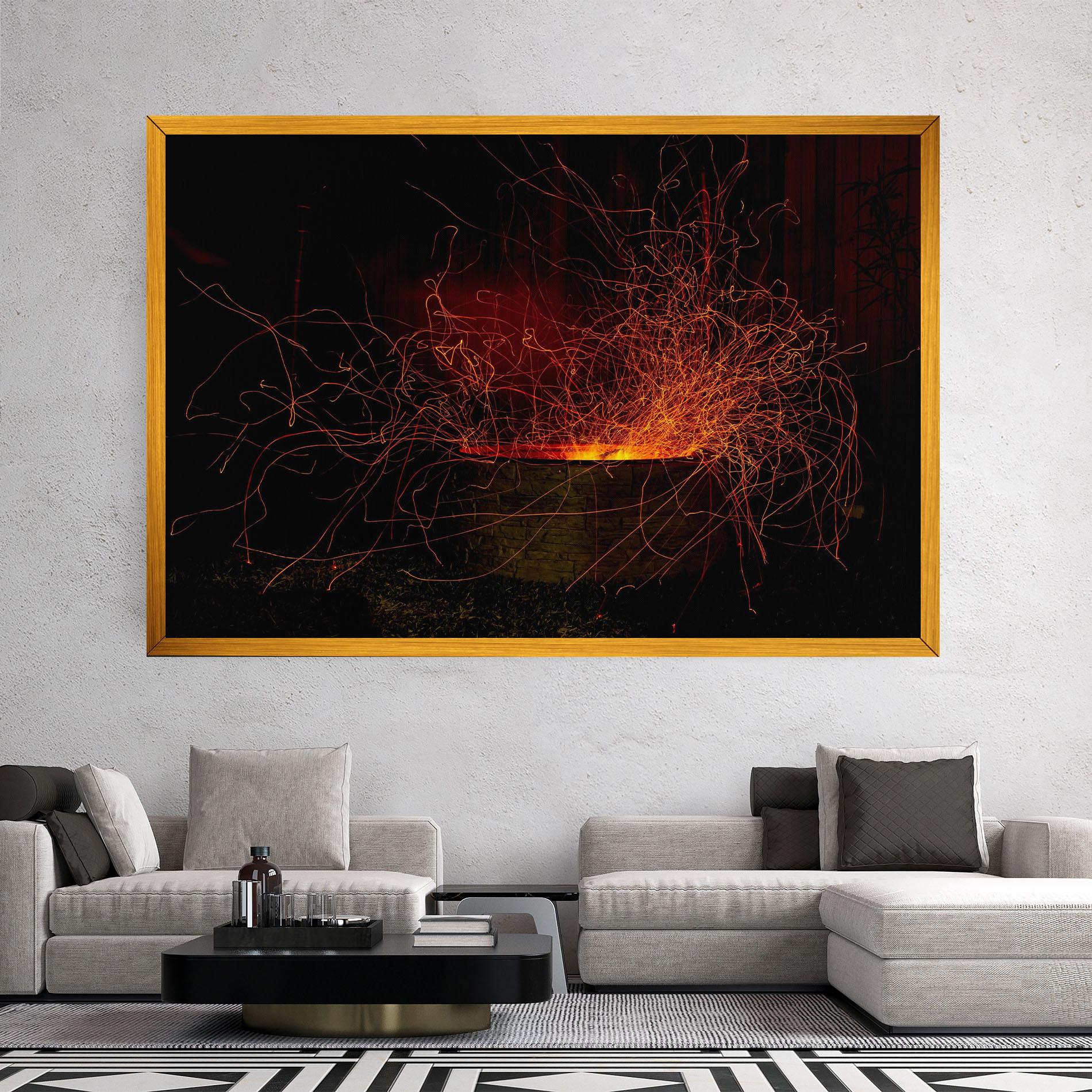 Tablou Canvas Fire Drawing Effect mockup 2