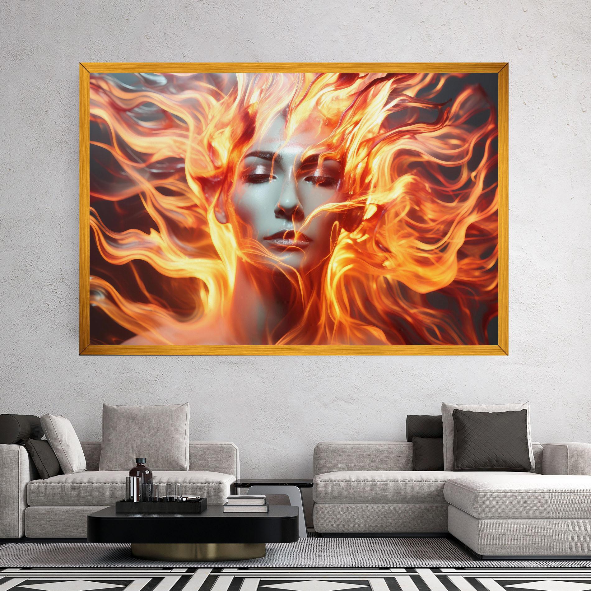 Tablou Canvas Fire Hair mockup 2