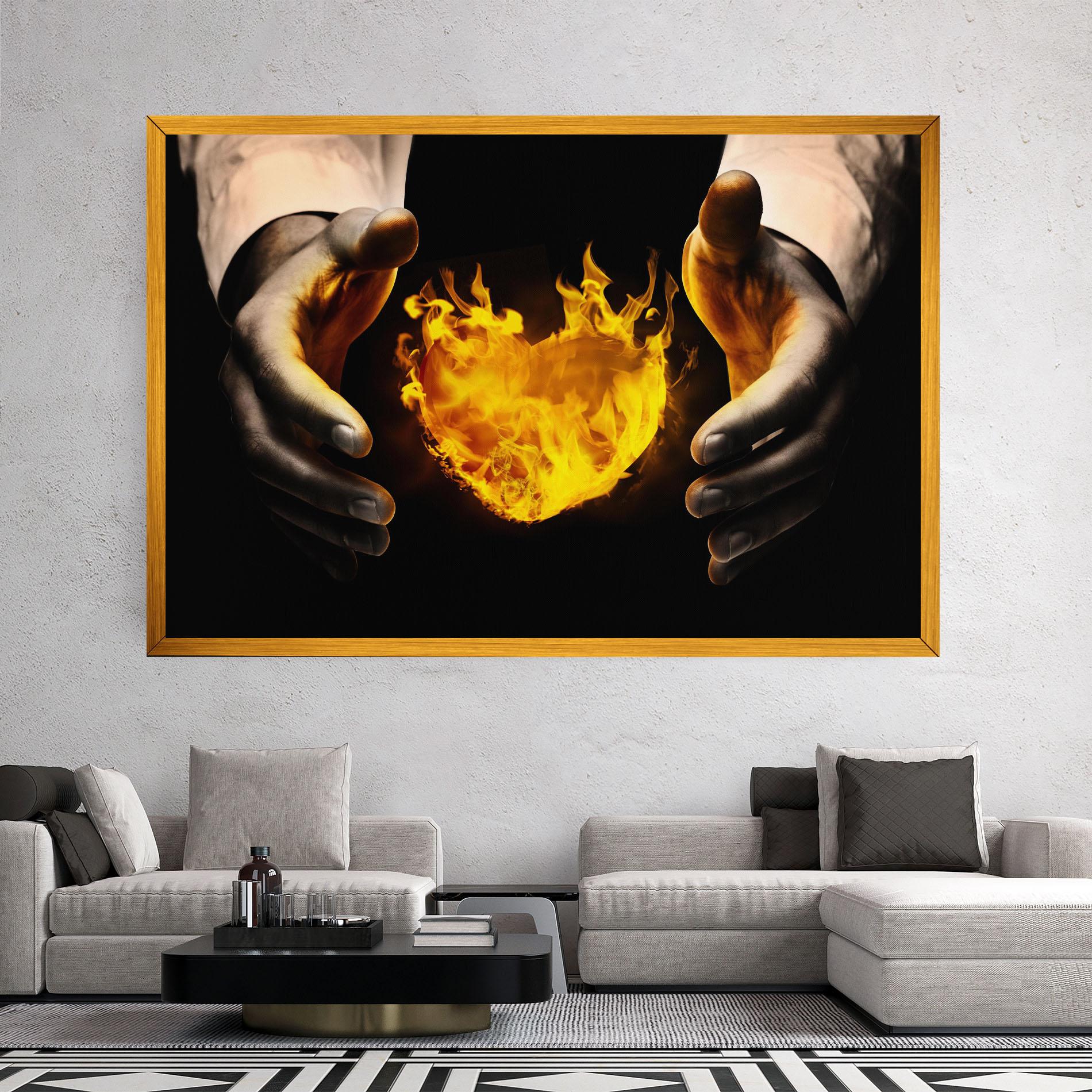 Tablou Canvas Fire Heart mockup 2