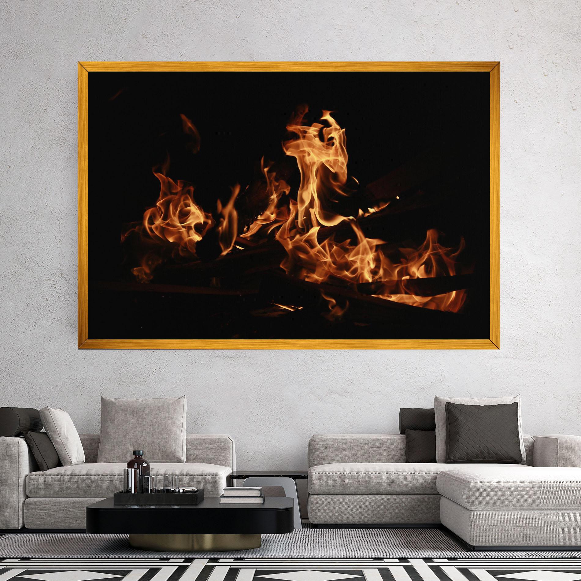 Tablou Canvas Fire On Black mockup 2