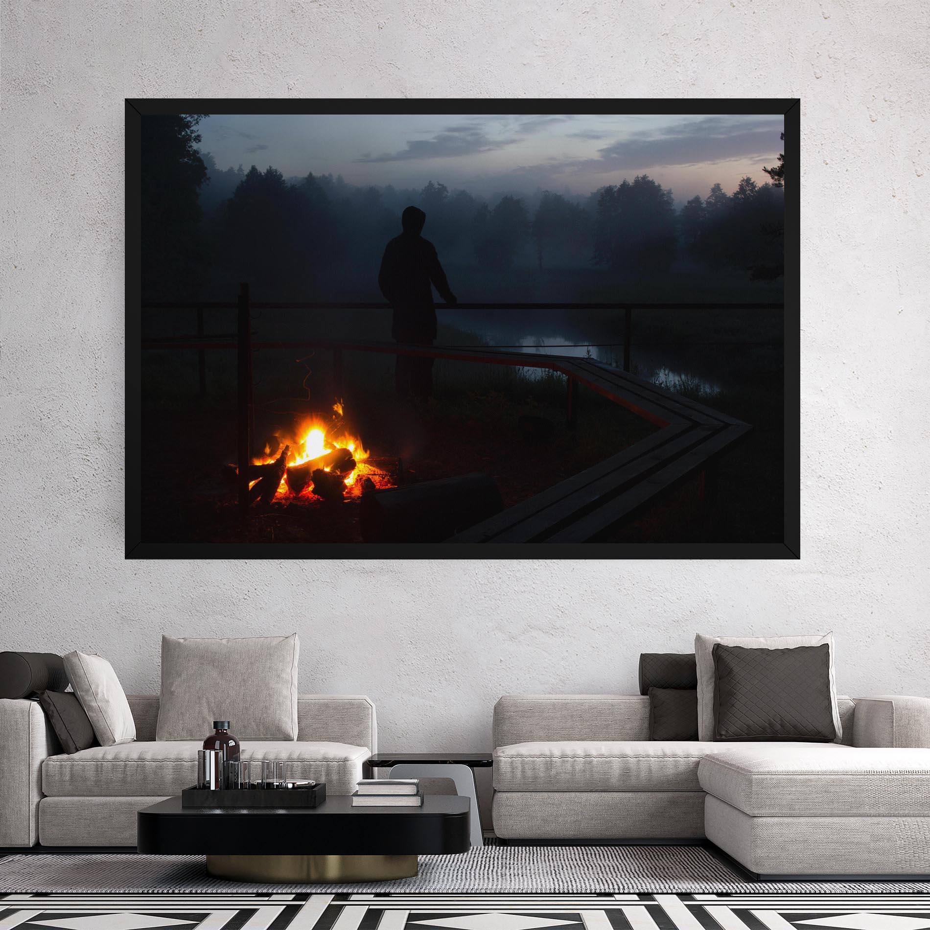 Tablou Canvas Beautiful Fire View mockup 2