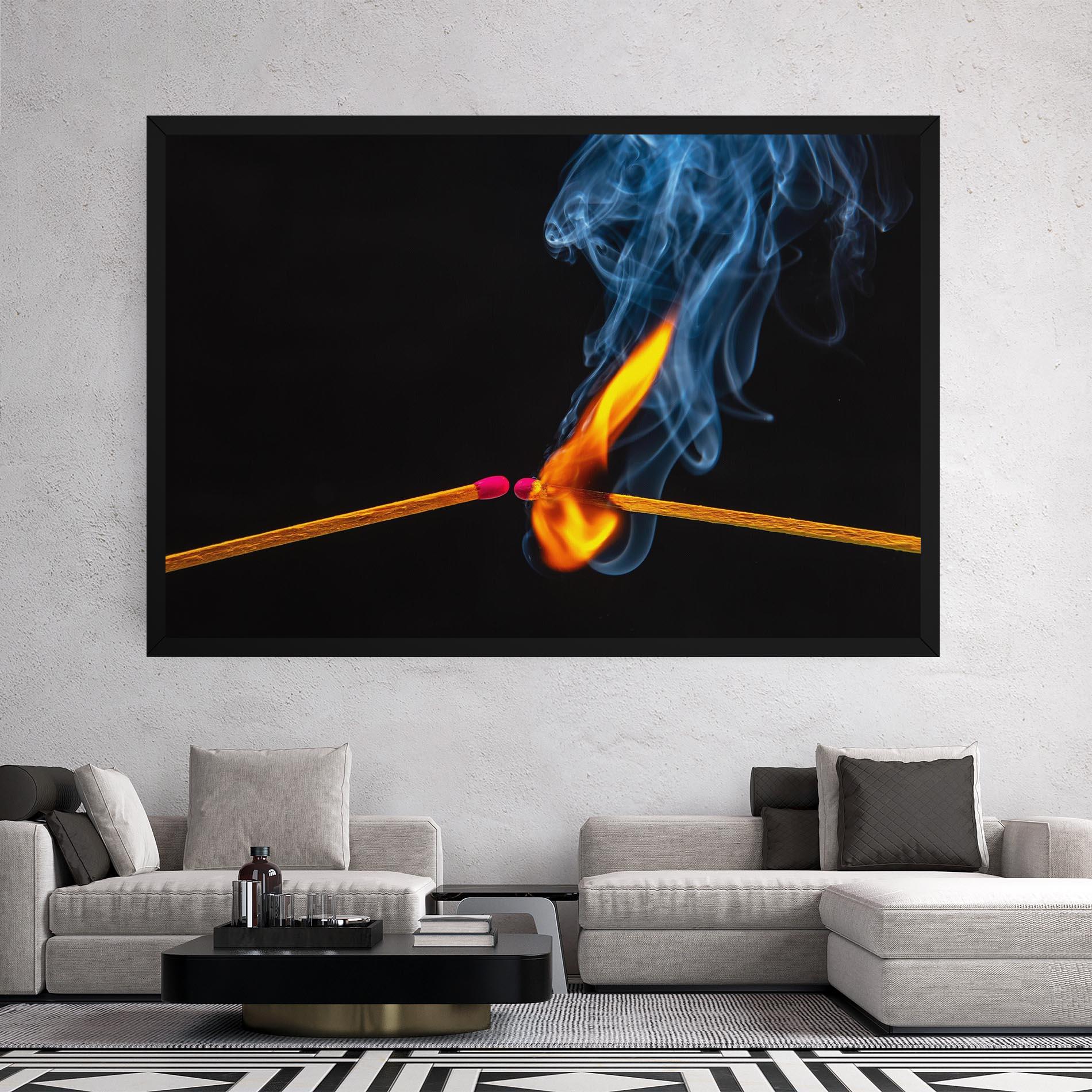 Tablou Canvas Burning Smoking Match mockup 2