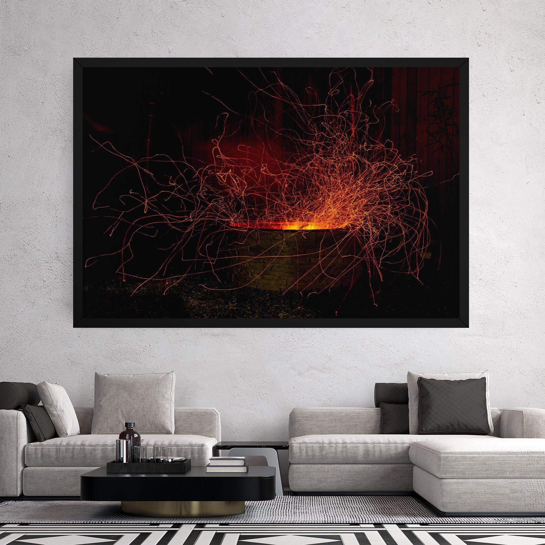 Tablou Canvas Fire Drawing Effect mockup 2