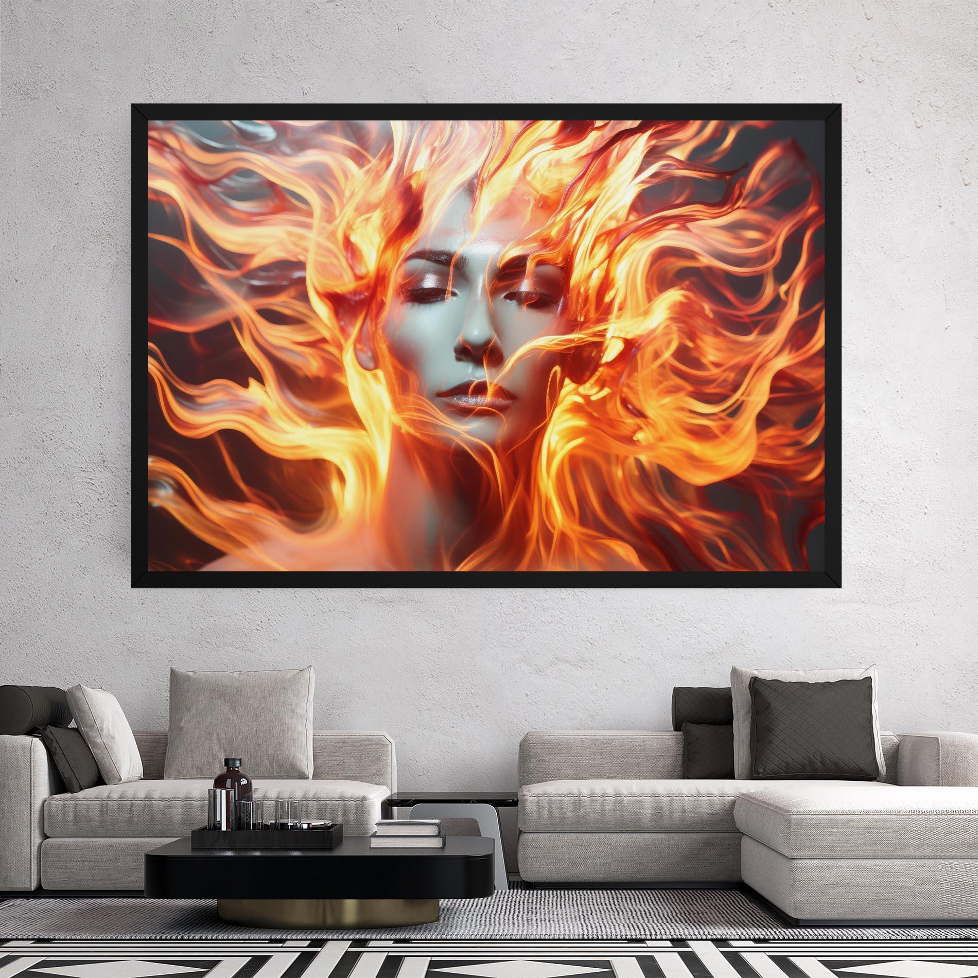 Tablou Canvas Fire Hair mockup 2