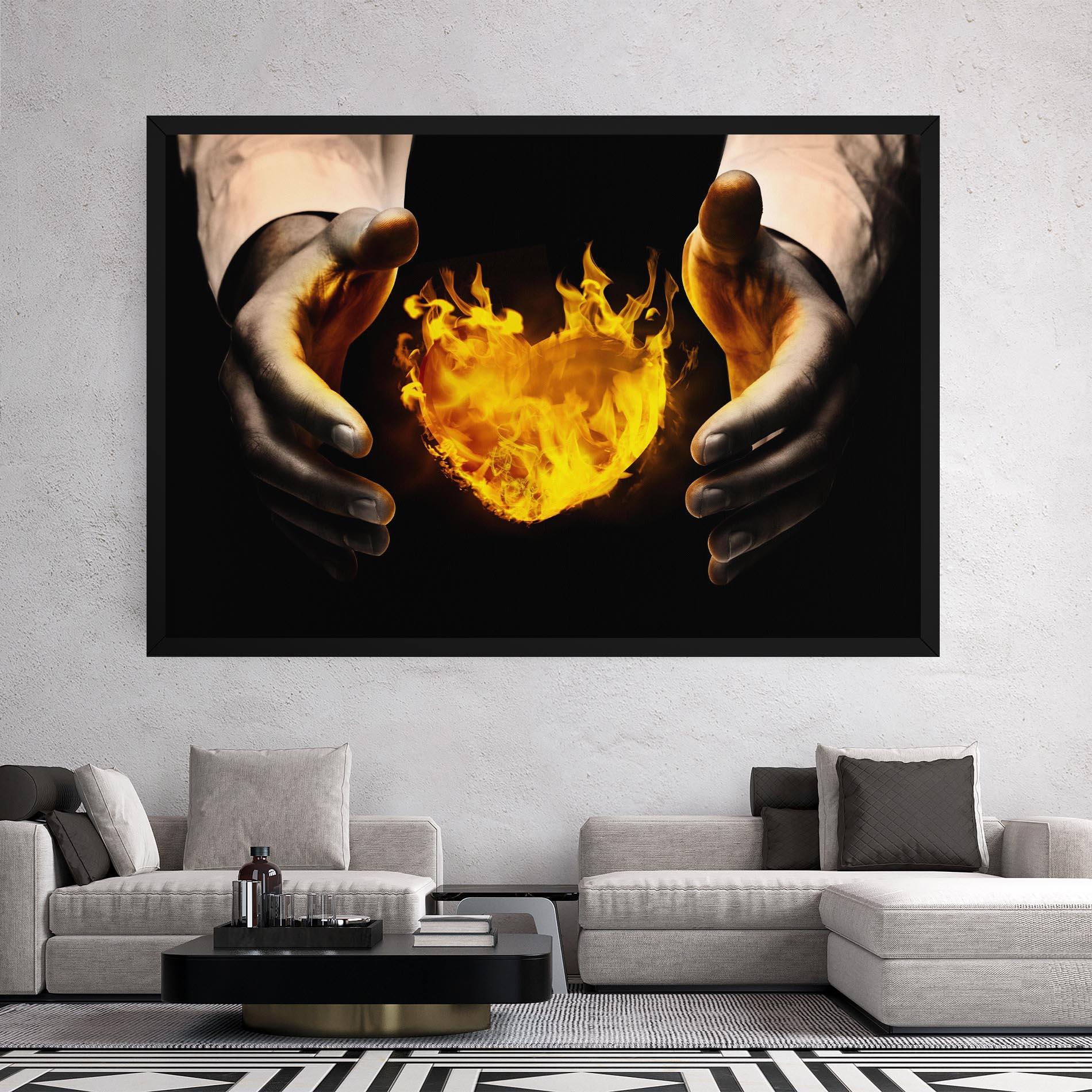 Tablou Canvas Fire Heart mockup 2