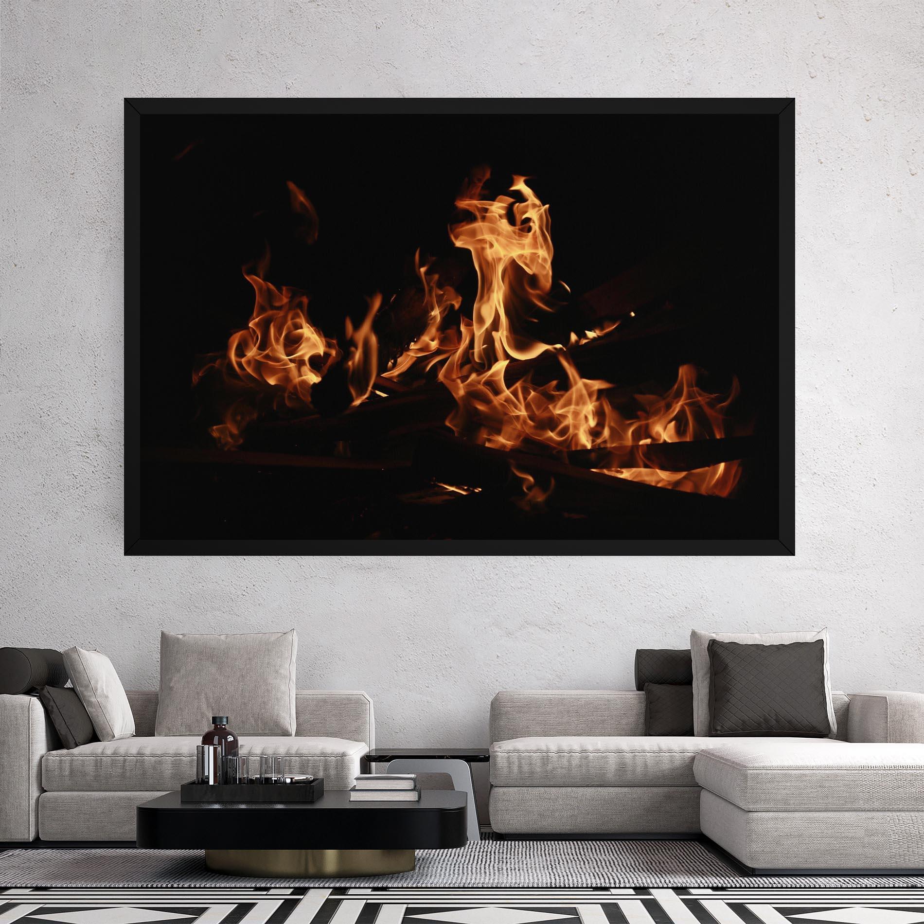 Tablou Canvas Fire On Black mockup 2