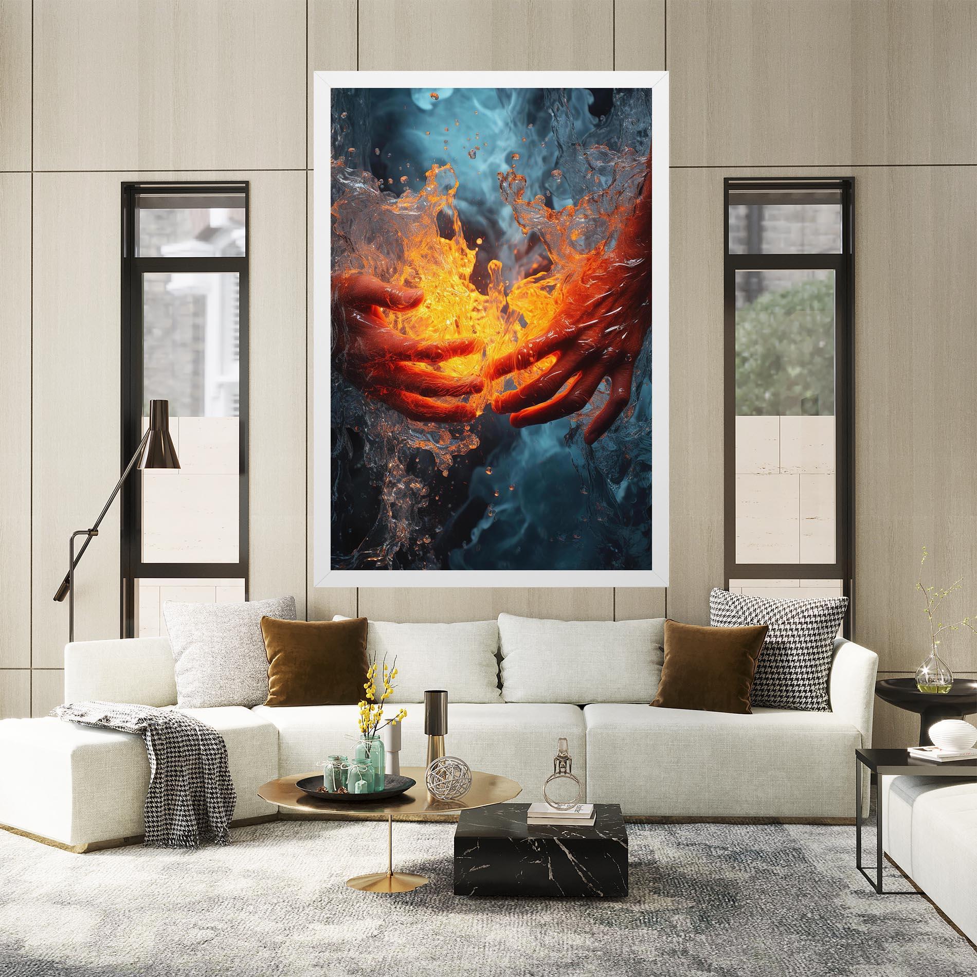 Tablou Canvas Fire Water mockup 2