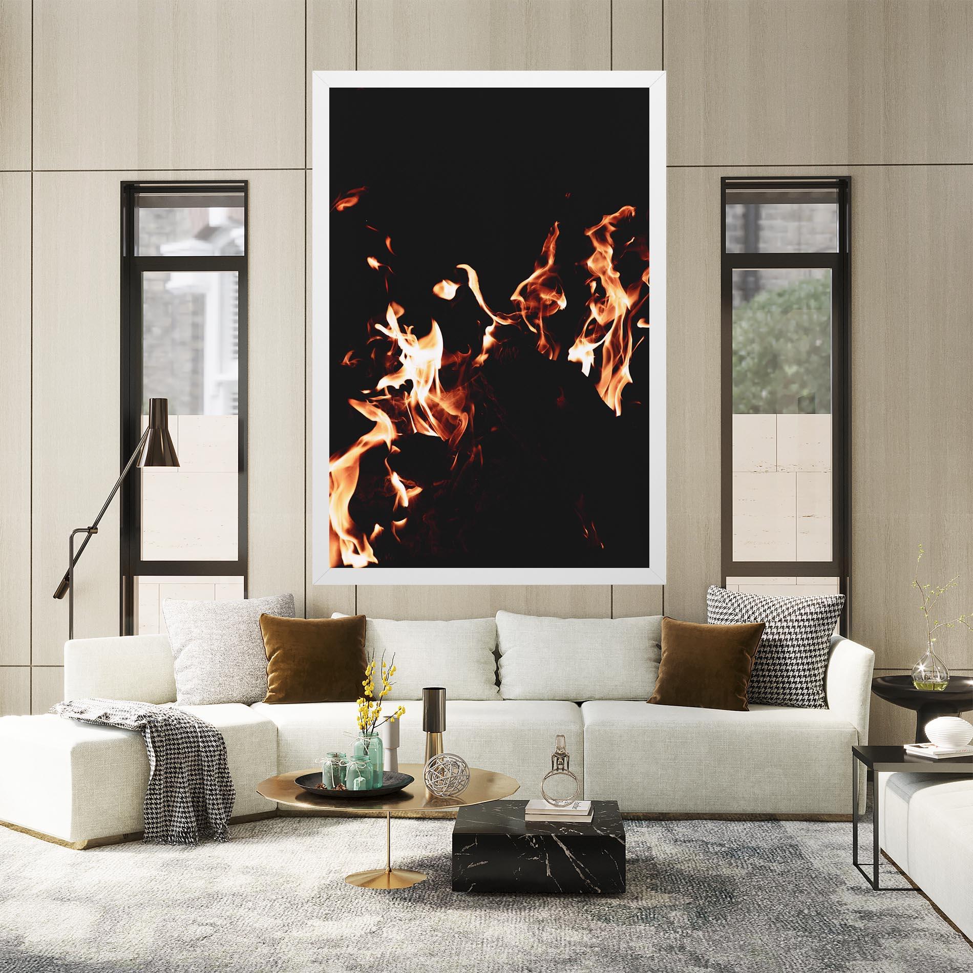 Tablou Canvas Red Grey Fire mockup 2