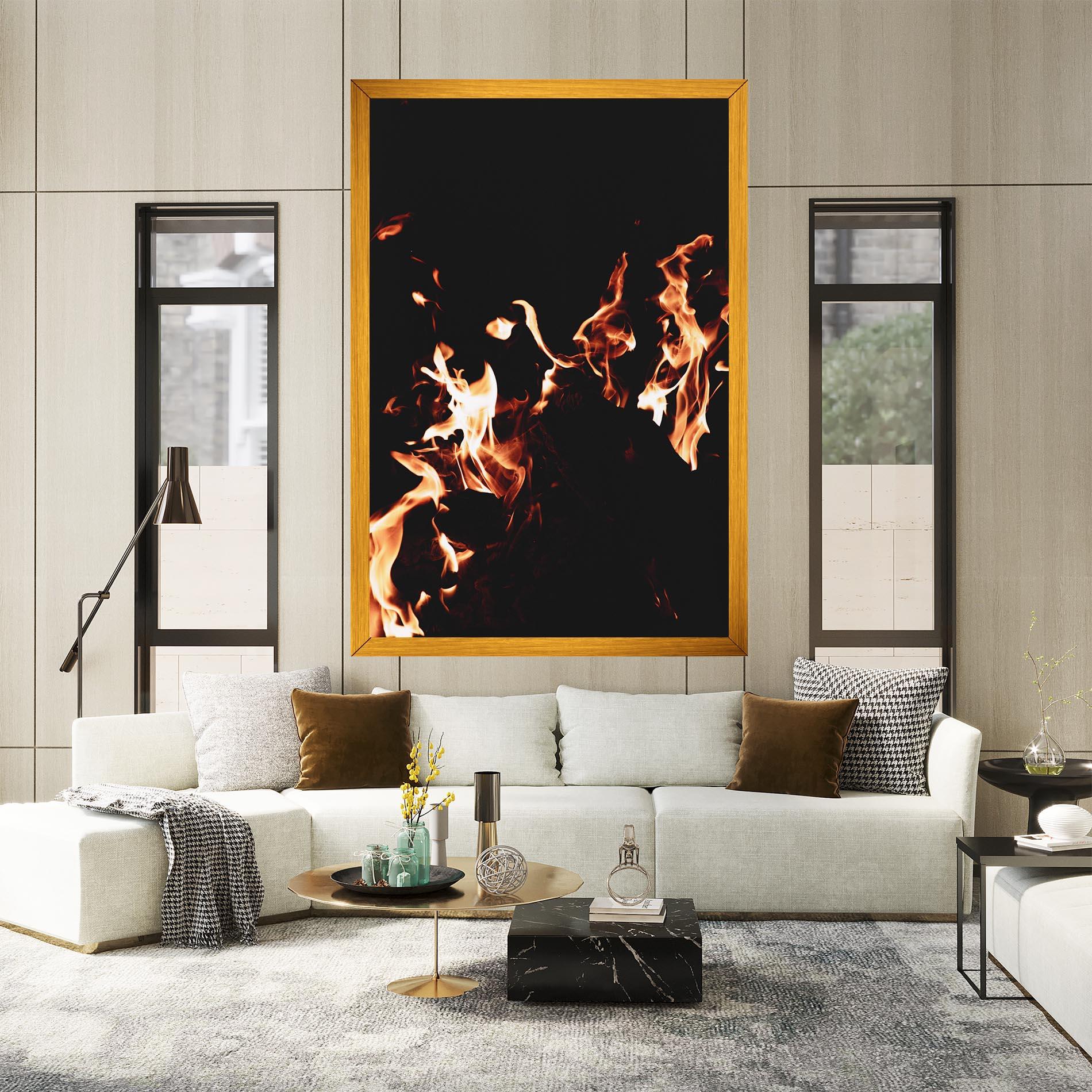 Tablou Canvas Red Grey Fire mockup 2