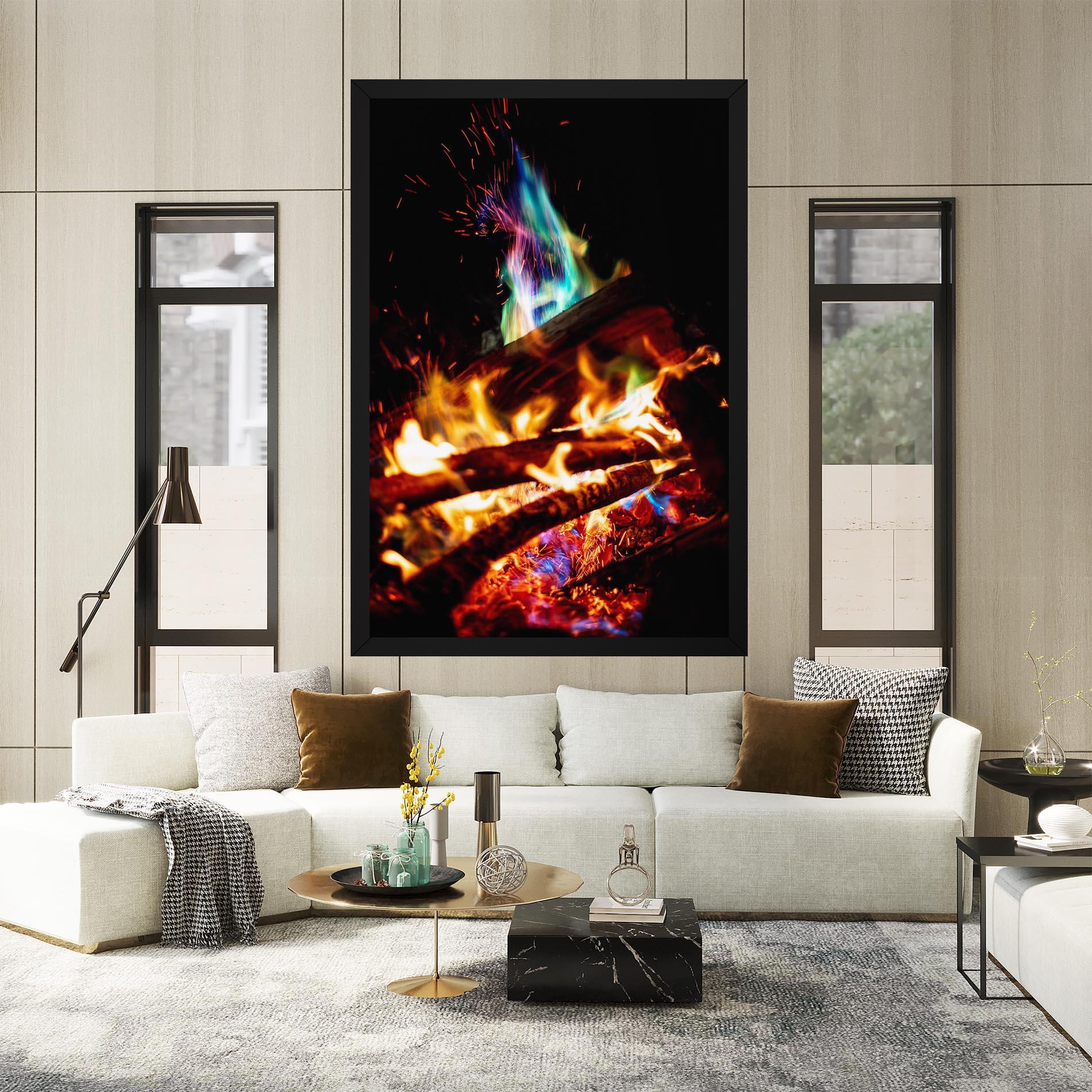 Tablou Canvas Blue Green Fire mockup 2