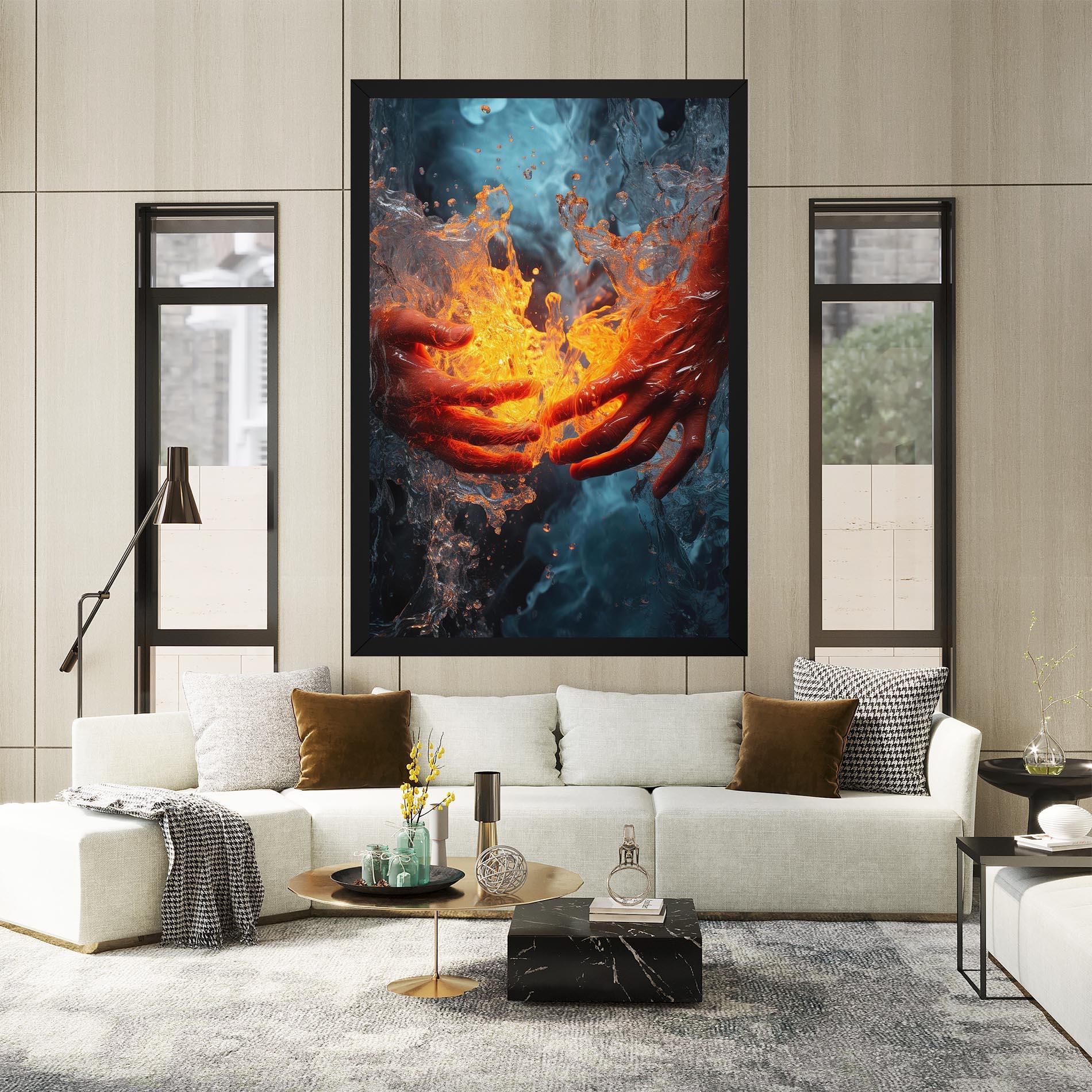 Tablou Canvas Fire Water mockup 2