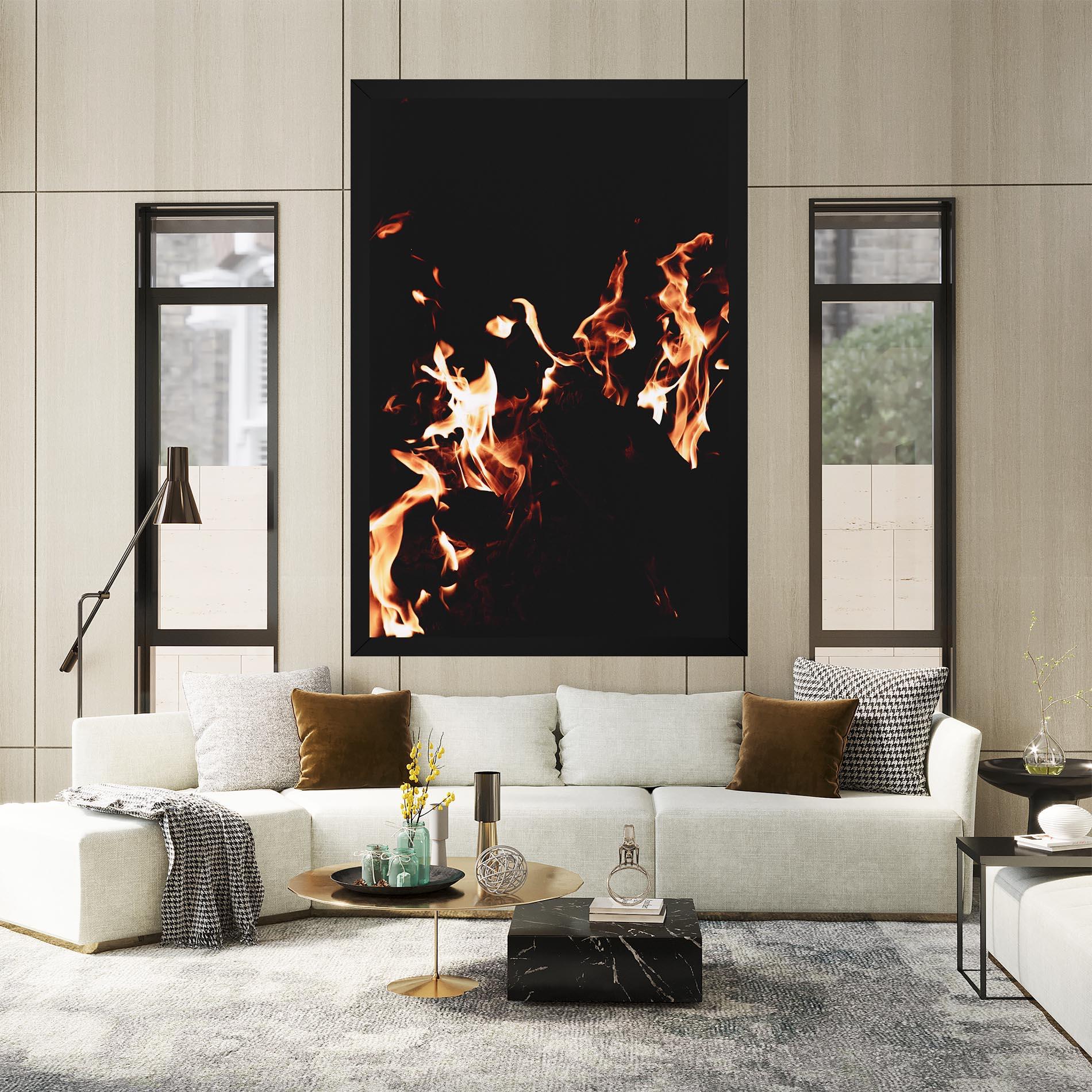 Tablou Canvas Red Grey Fire mockup 2