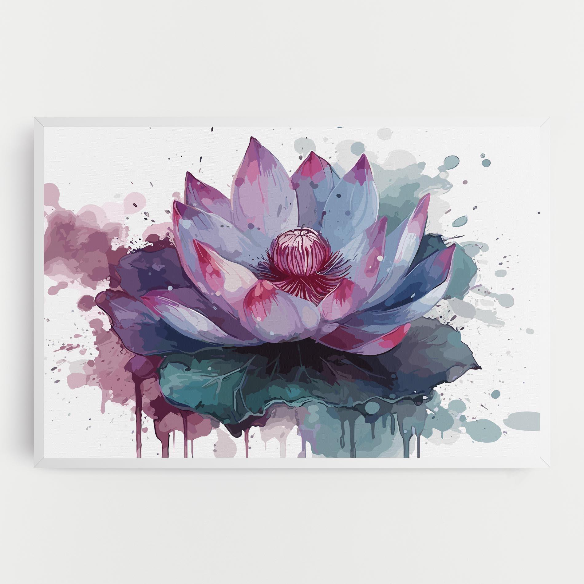 Tablou Canvas Green Purple Lotus mockup 0