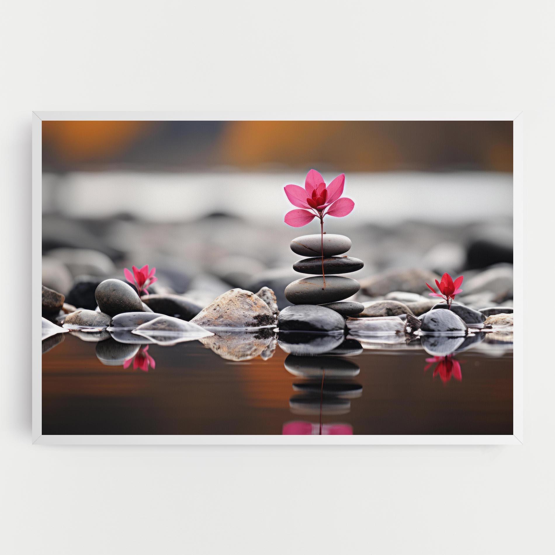 Tablou Canvas Grey Rocks Flower mockup 0