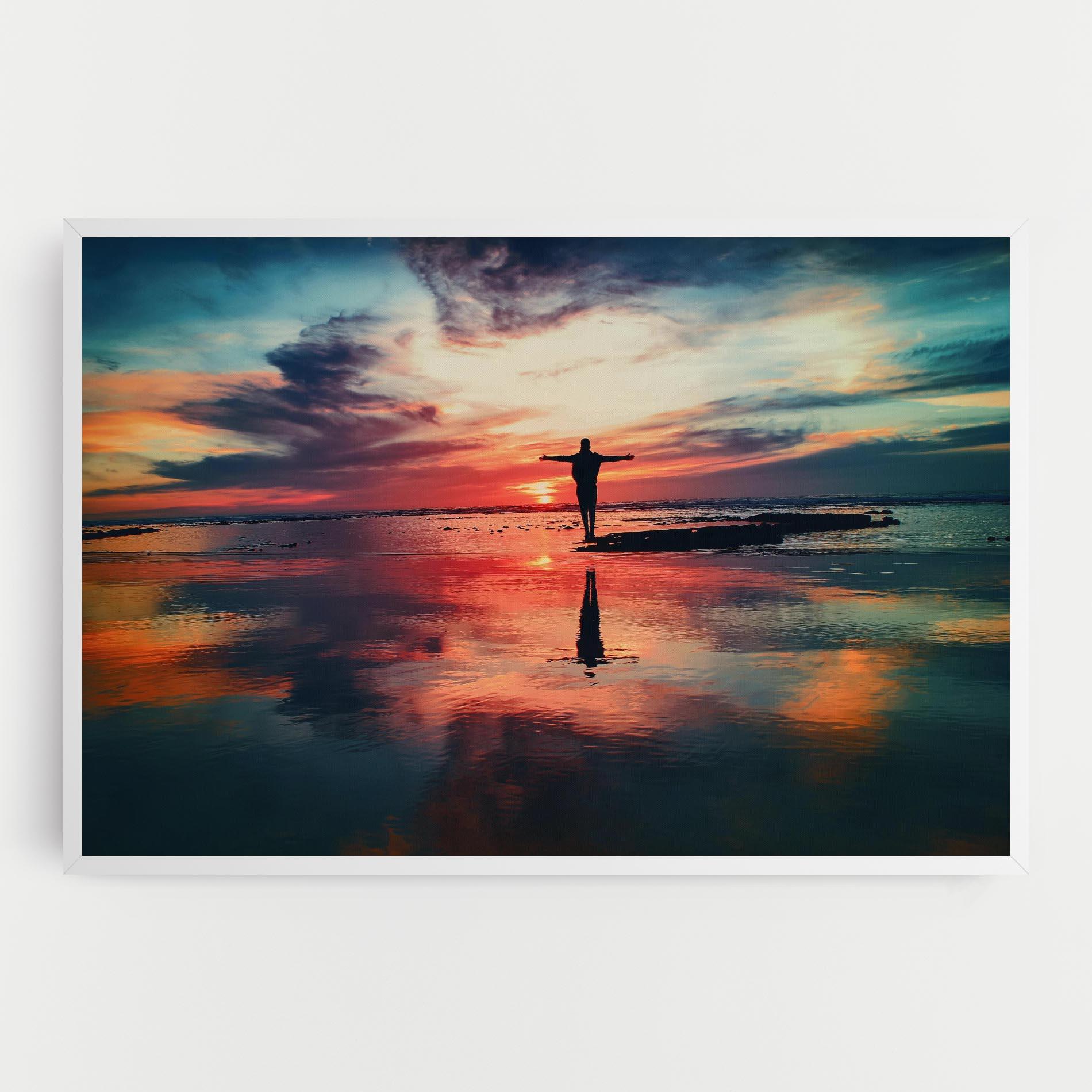 Tablou Canvas Pink Purple Sky Man mockup 0