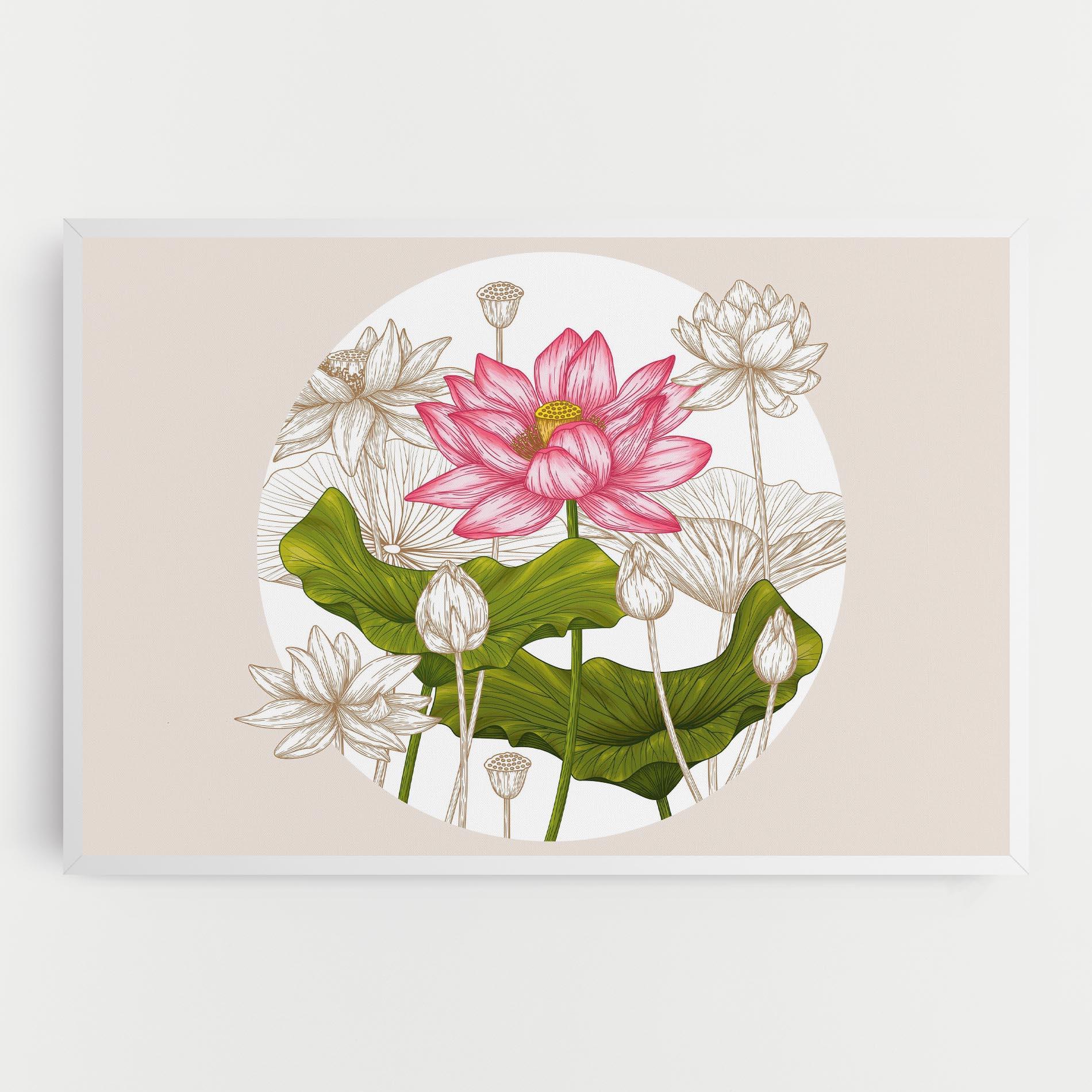 Tablou Canvas Pretty Lotus Art mockup 0