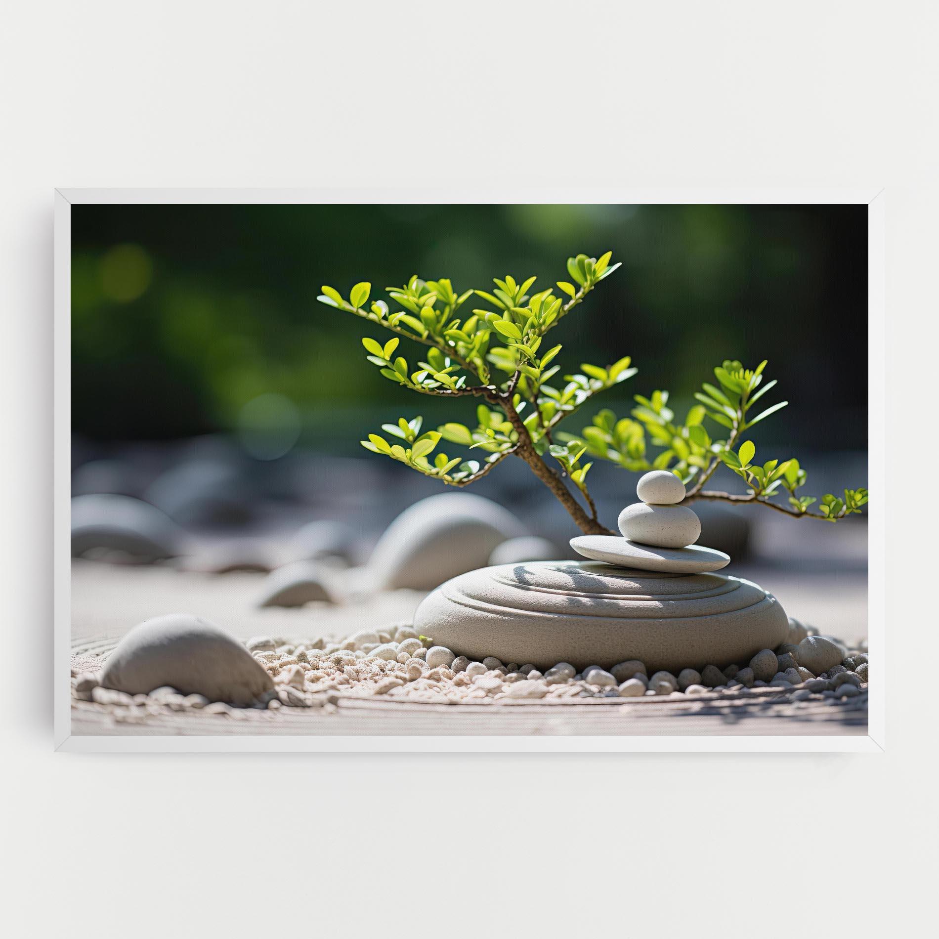 Tablou Canvas White Pebbles Plants mockup 0
