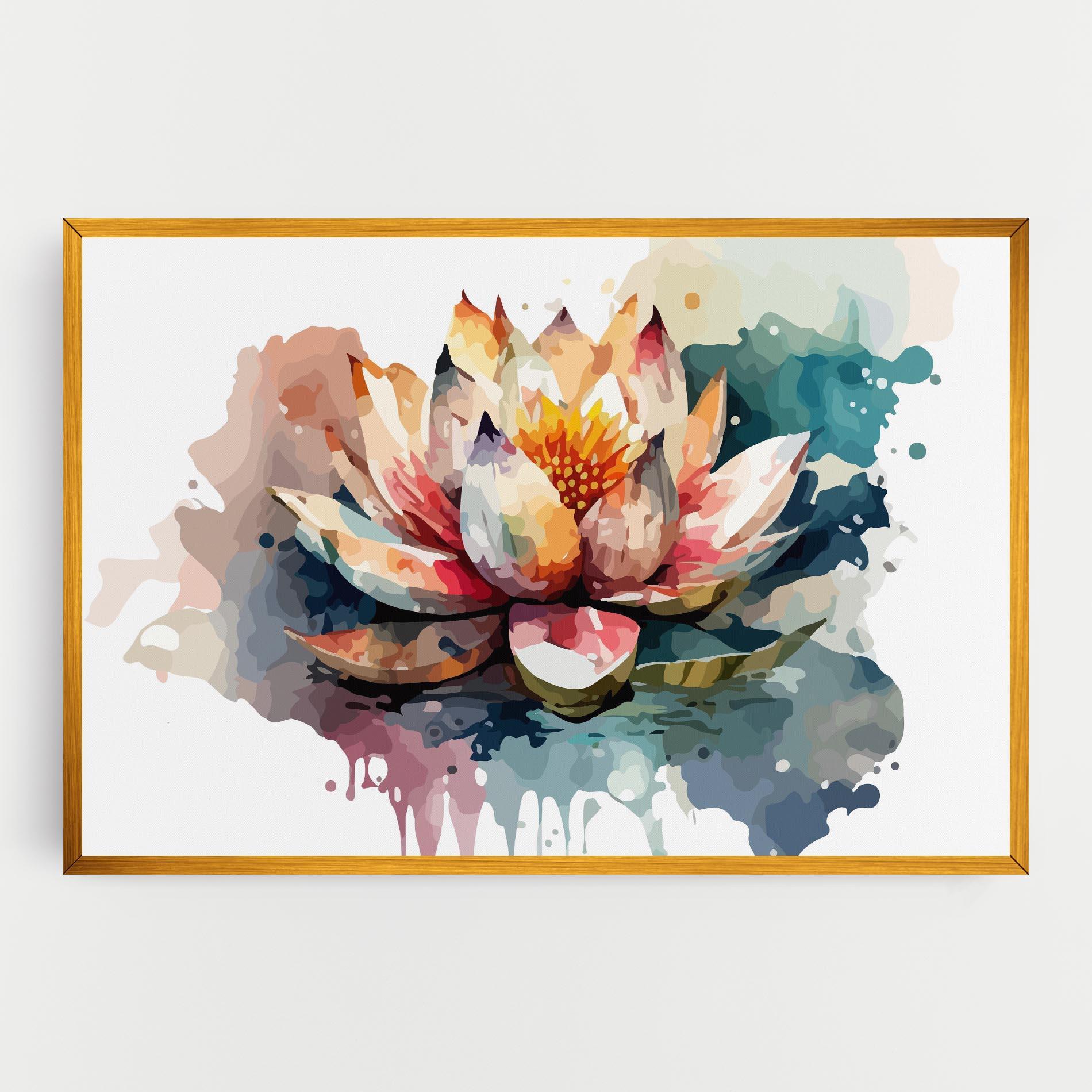 Tablou Canvas Colorful Lotus Art mockup 0