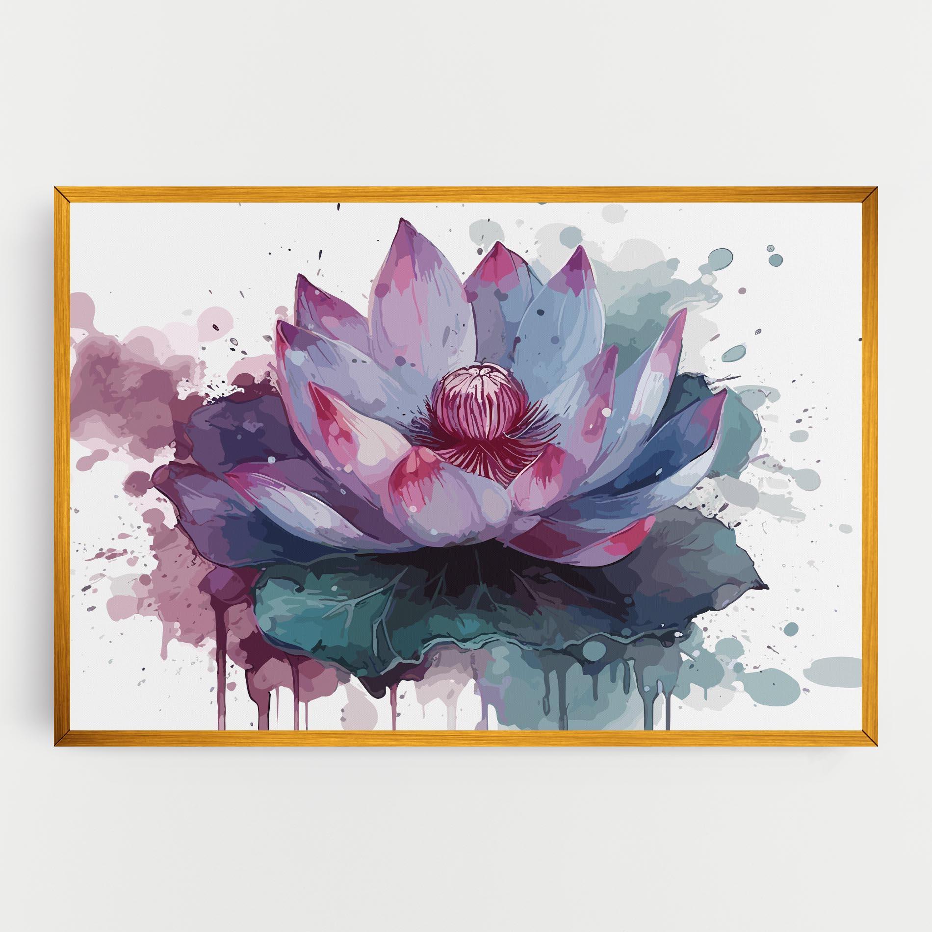 Tablou Canvas Green Purple Lotus mockup 0