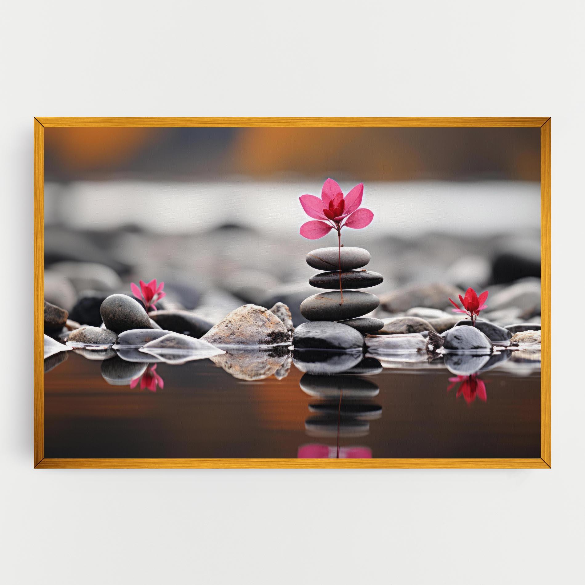 Tablou Canvas Grey Rocks Flower mockup 0